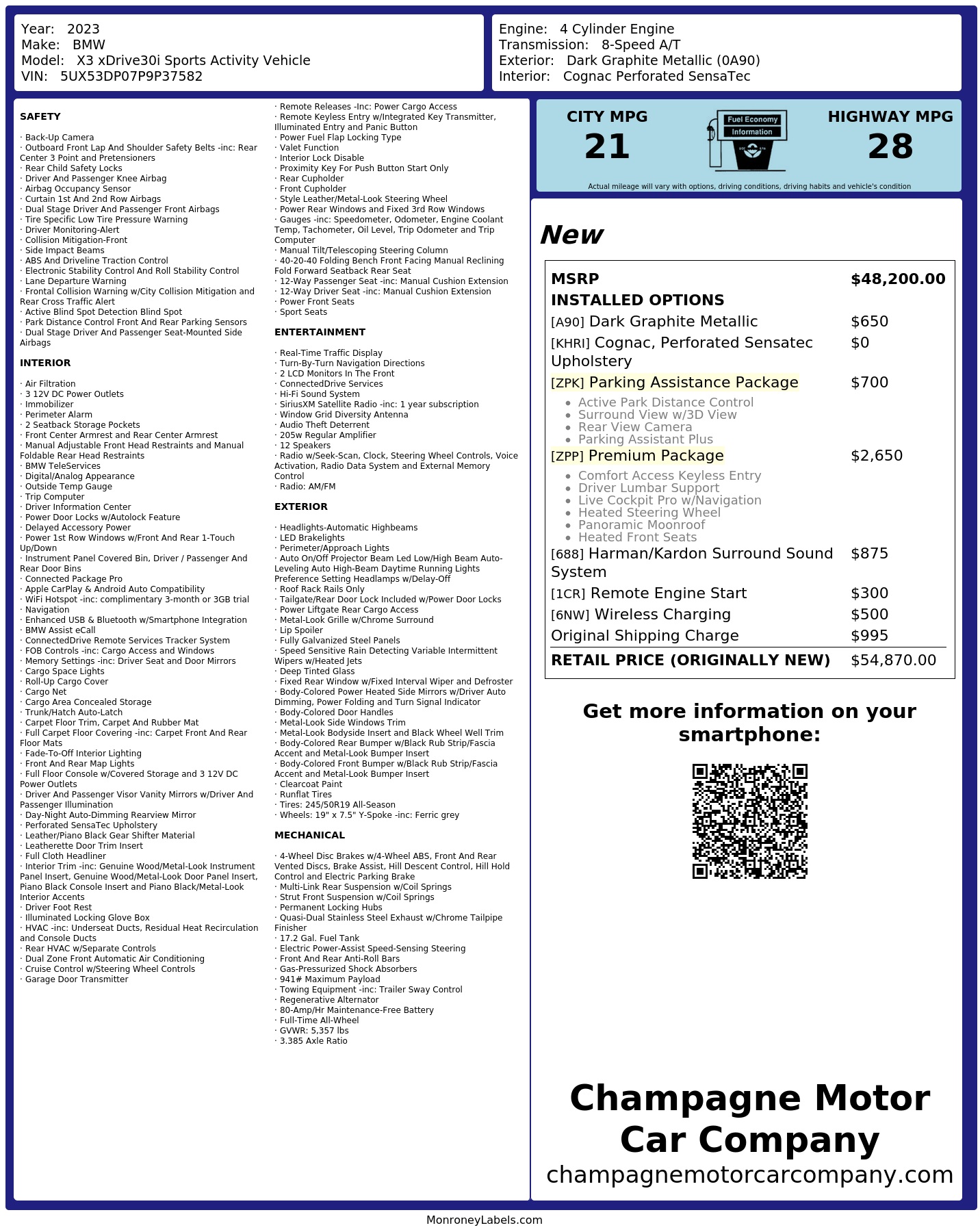 Monroney Label