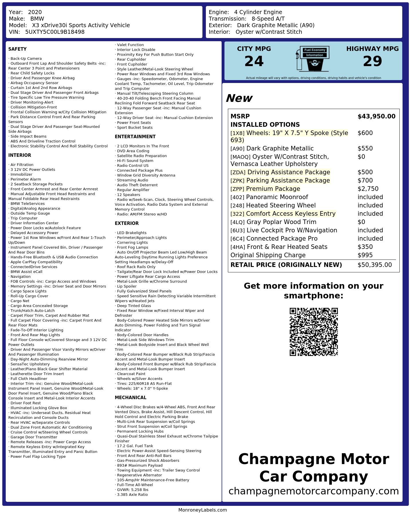 Monroney Label