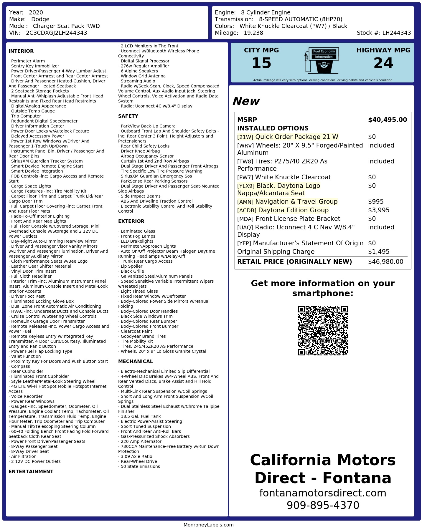Monroney Label