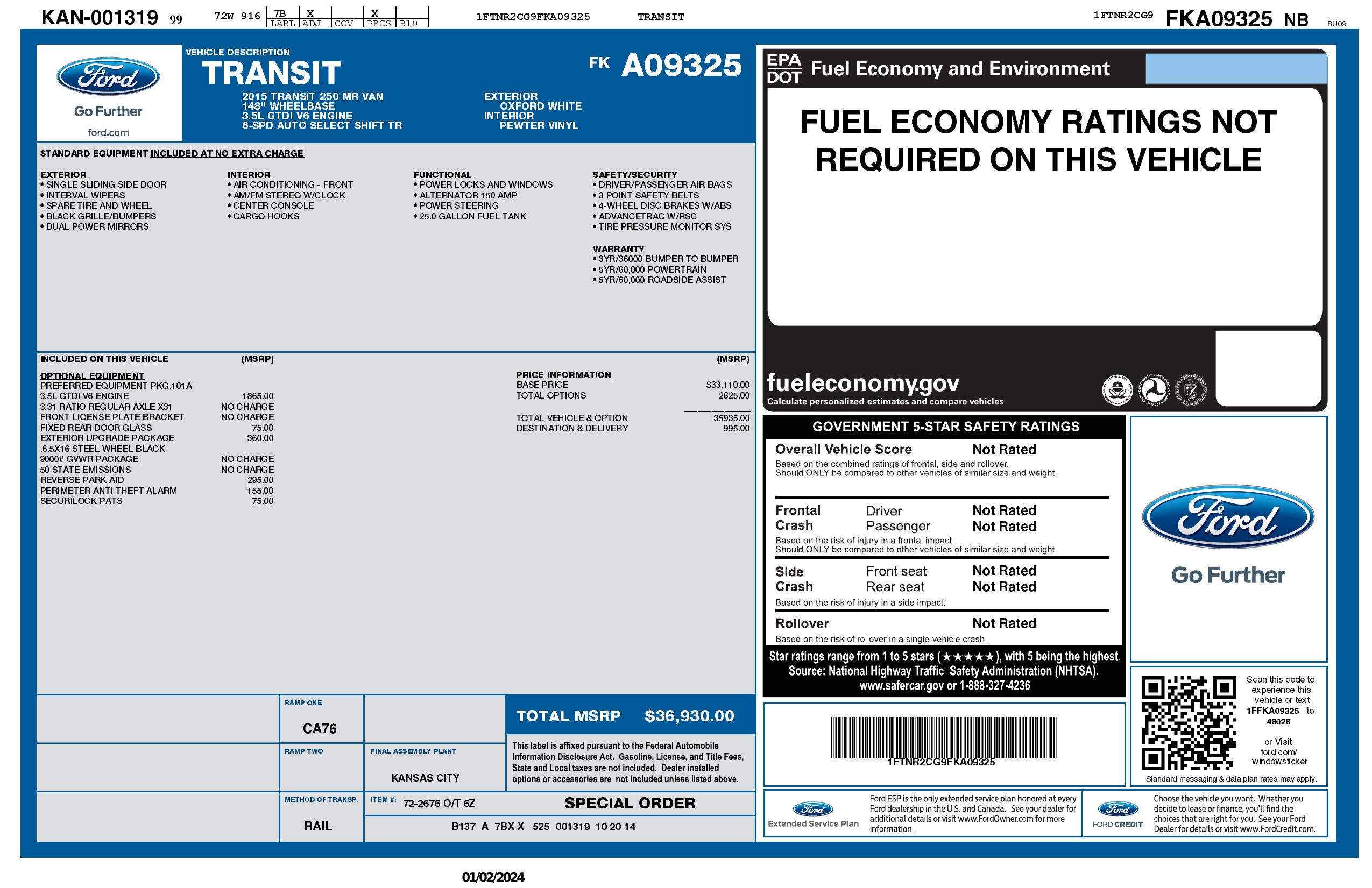 Monroney Label