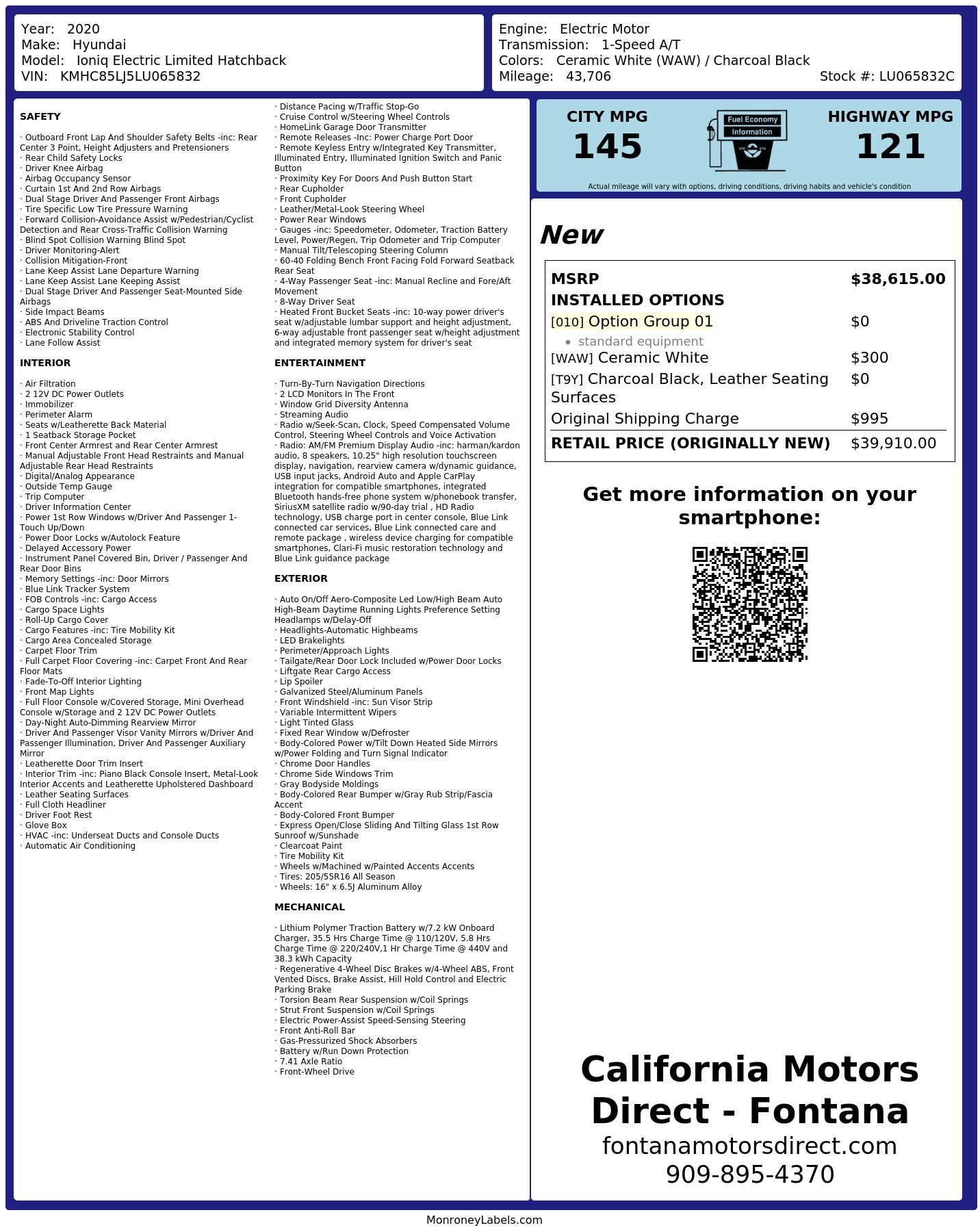 Monroney Label