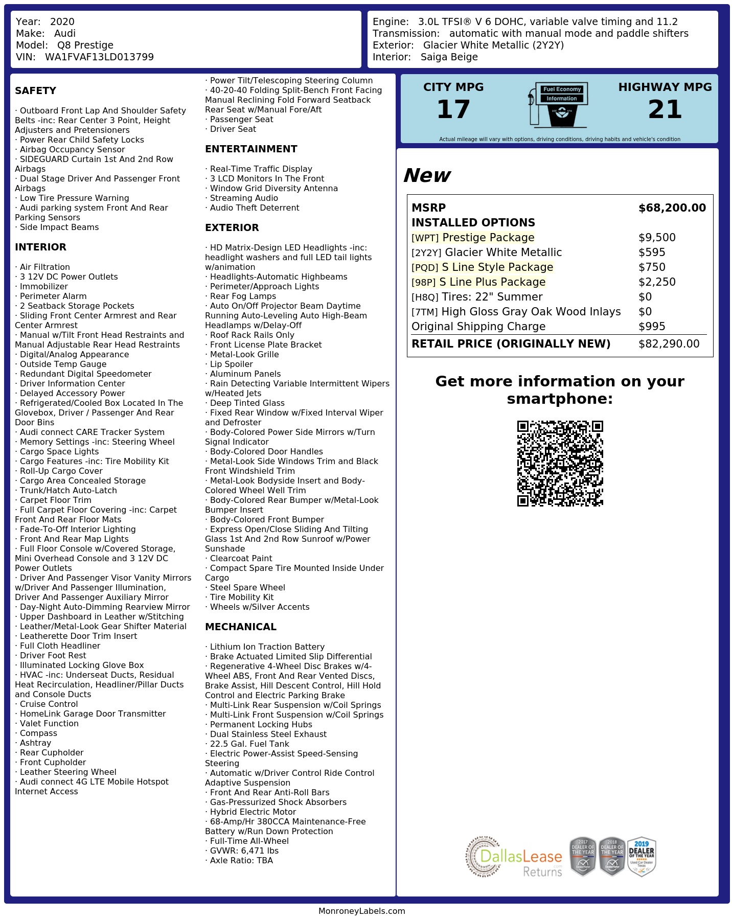 Monroney Label