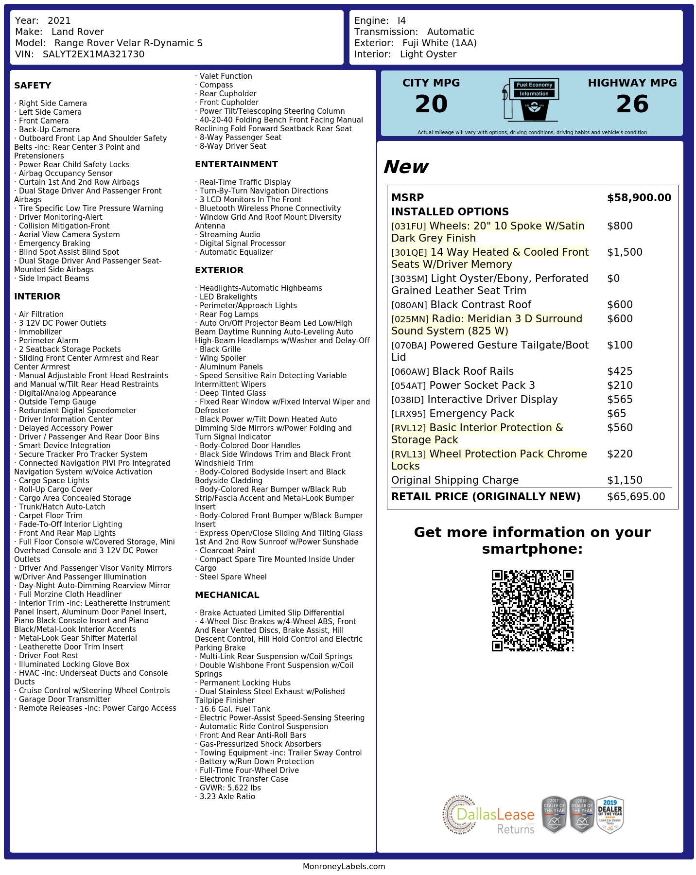Monroney Label