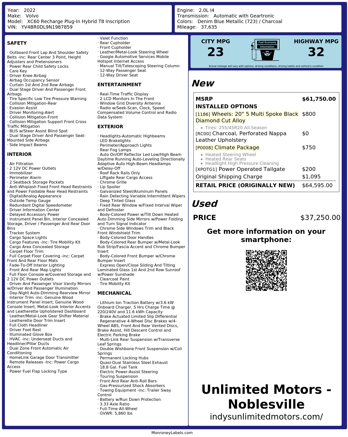 Monroney Label