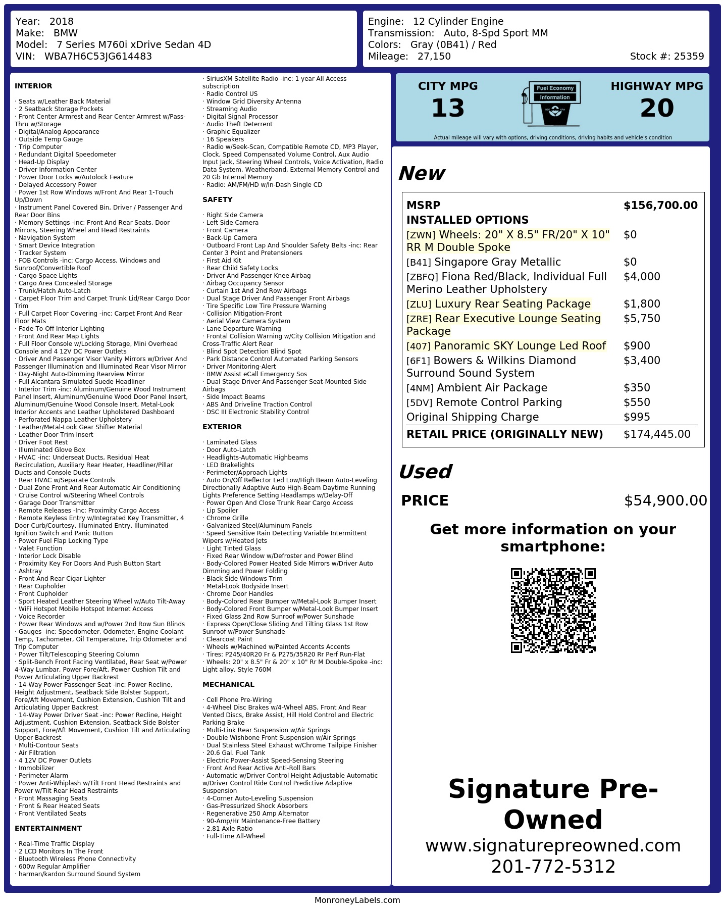 Monroney Label