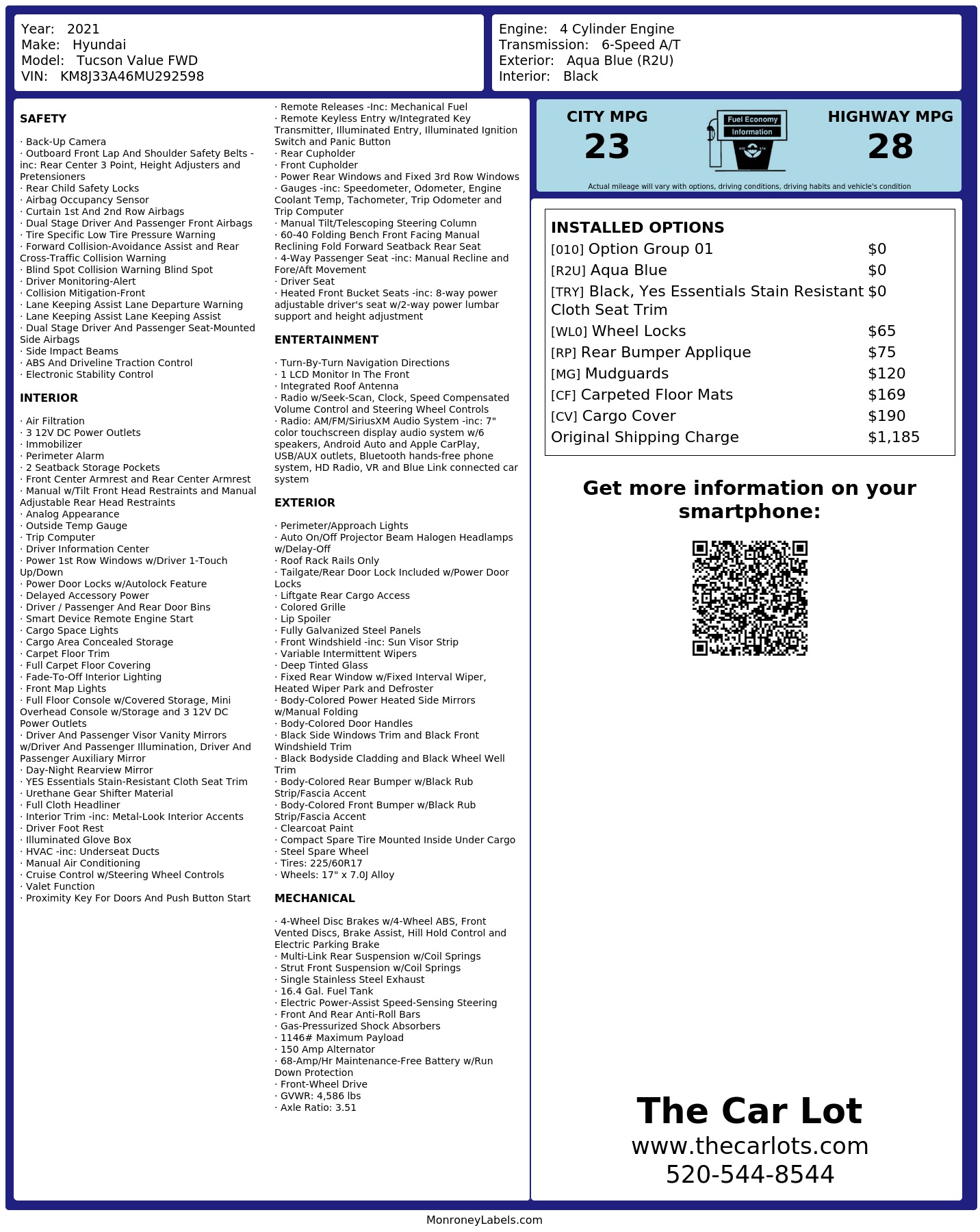 Monroney Label