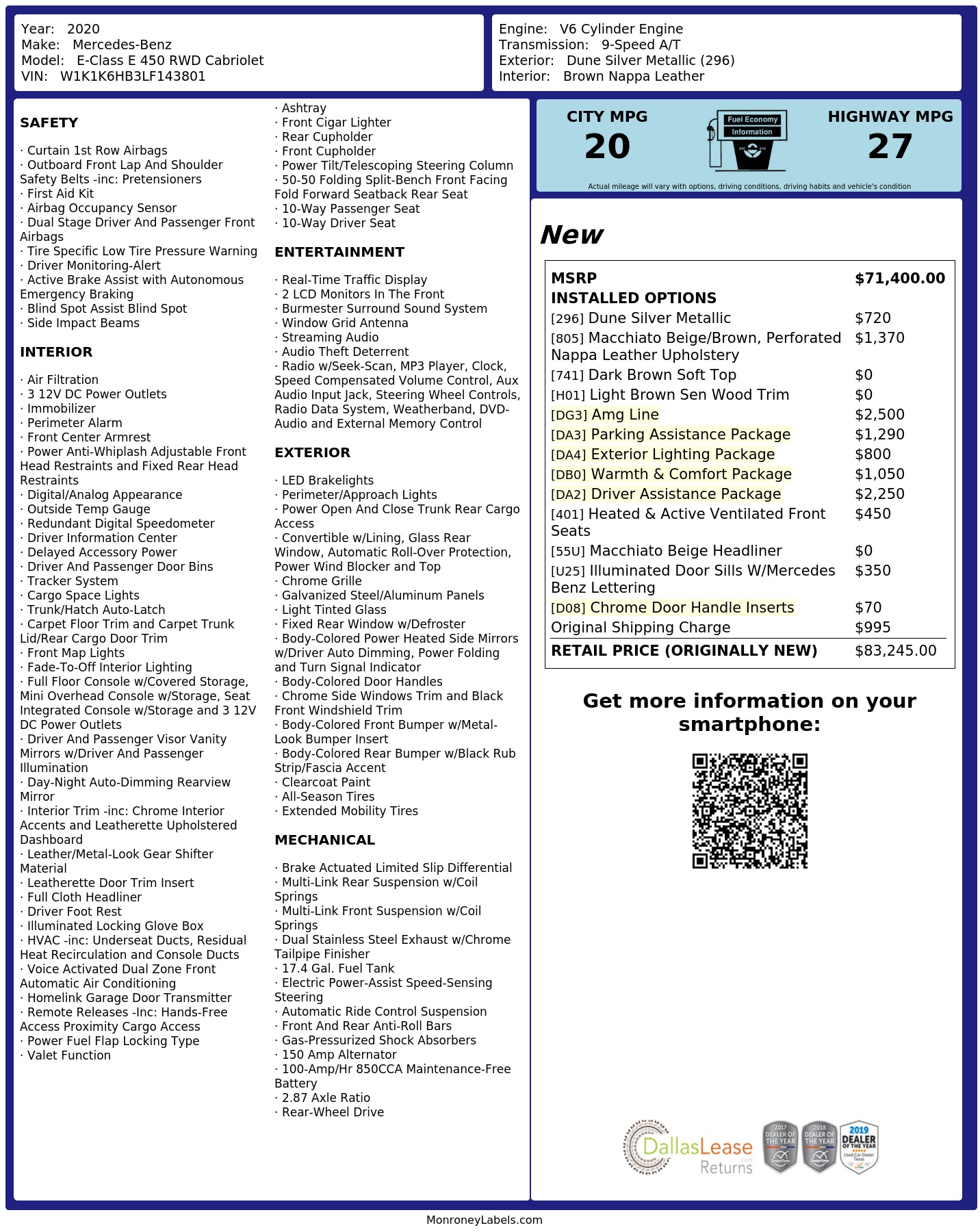 Monroney Label