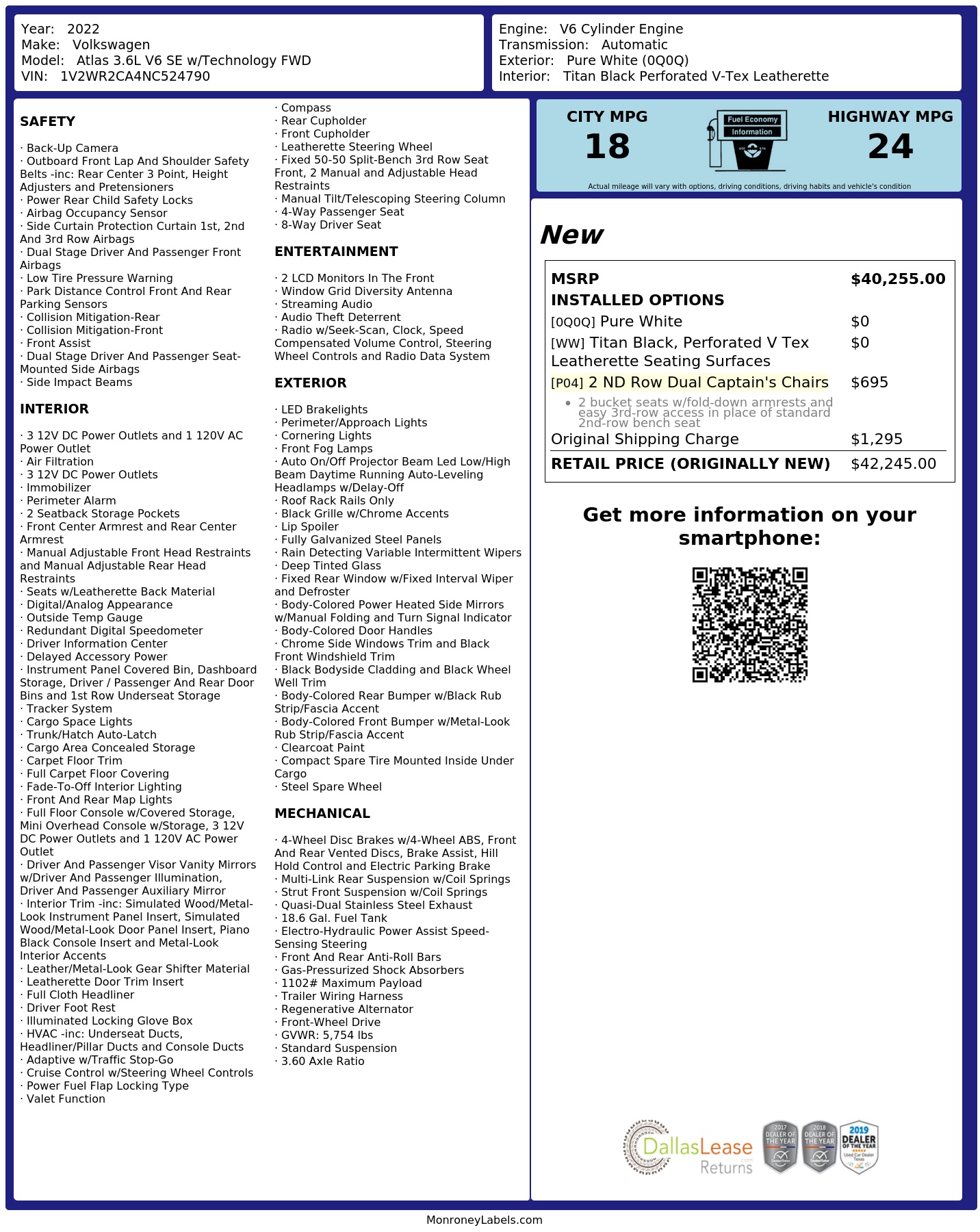 Monroney Label
