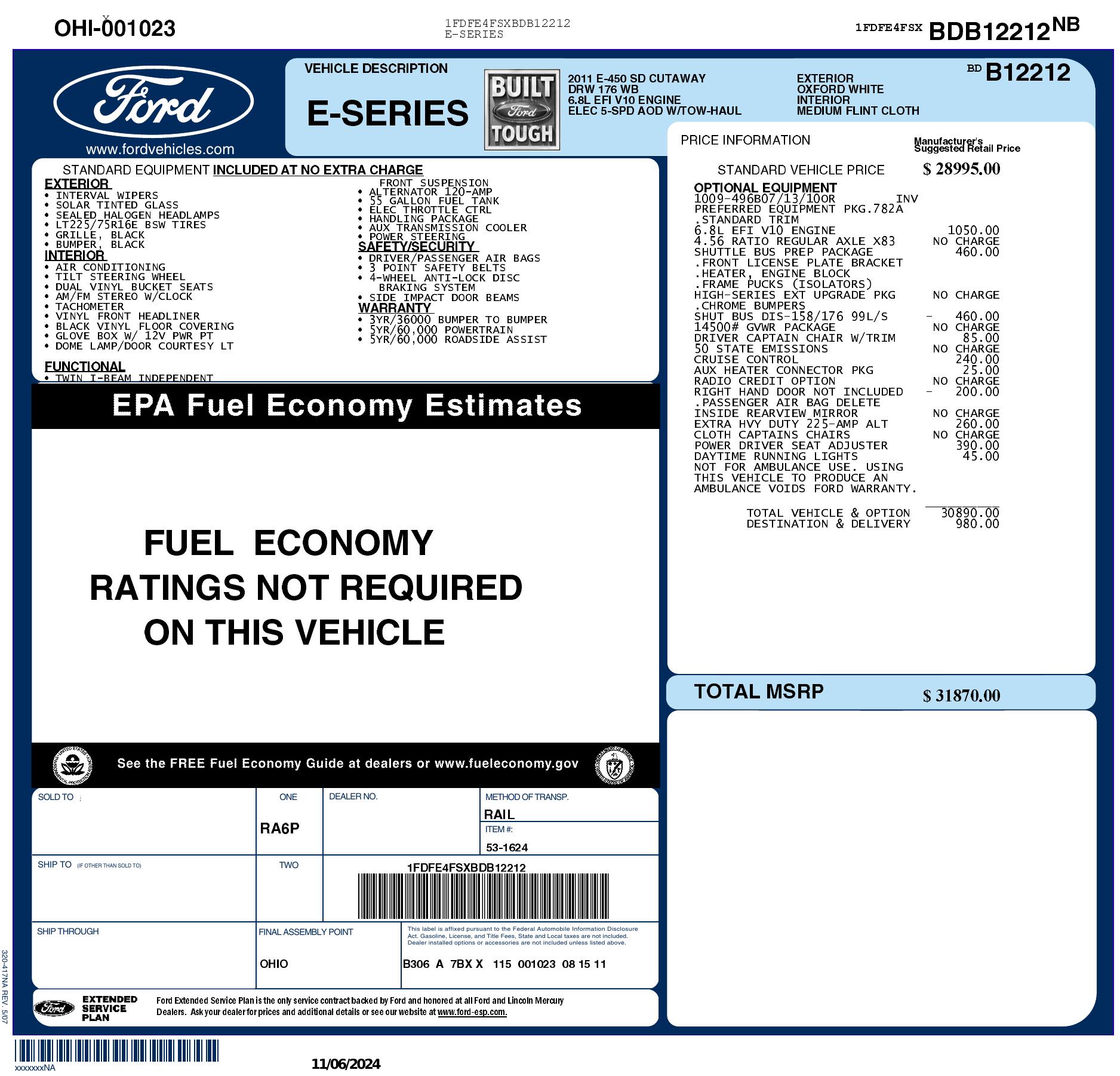 Monroney Label