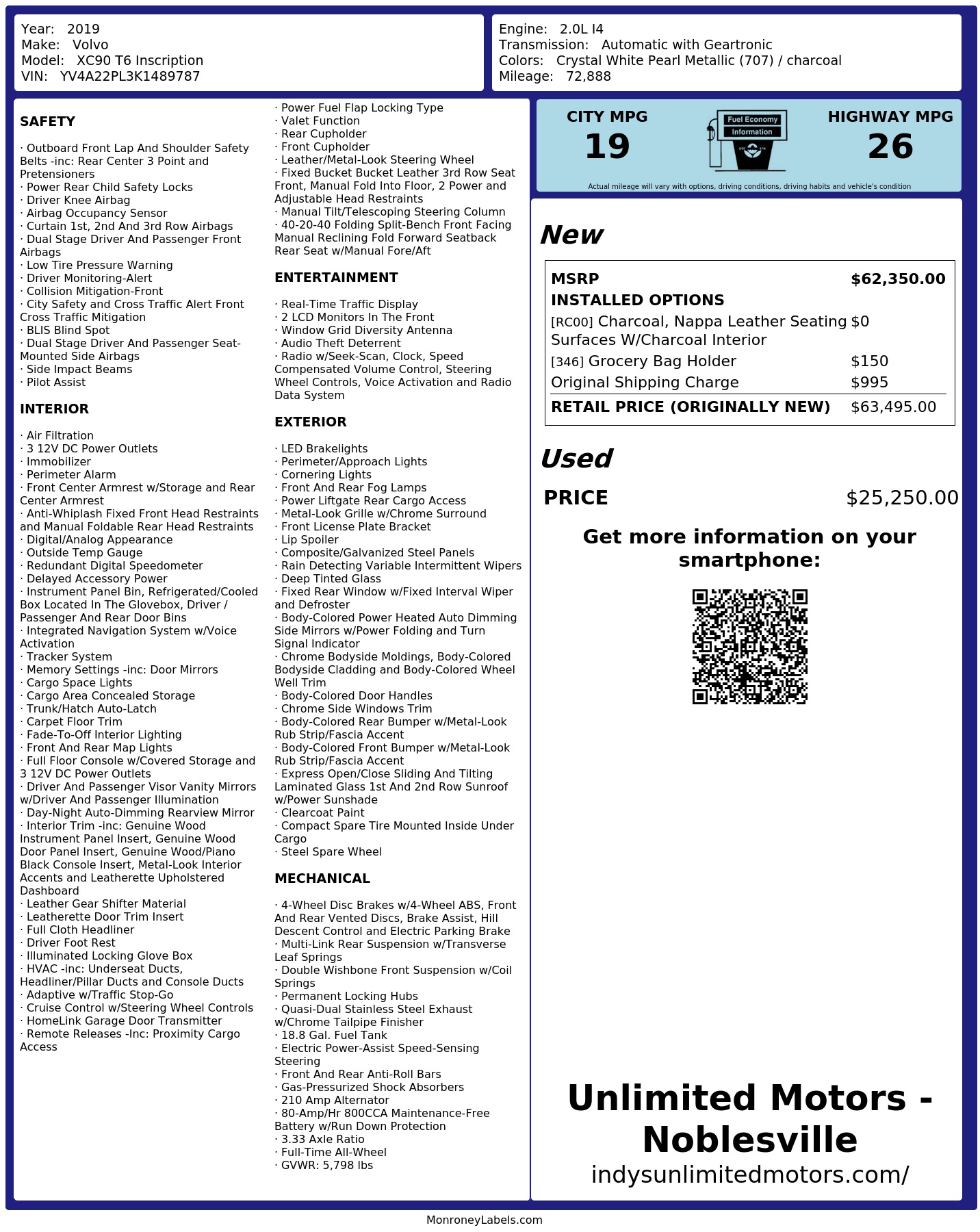 Monroney Label