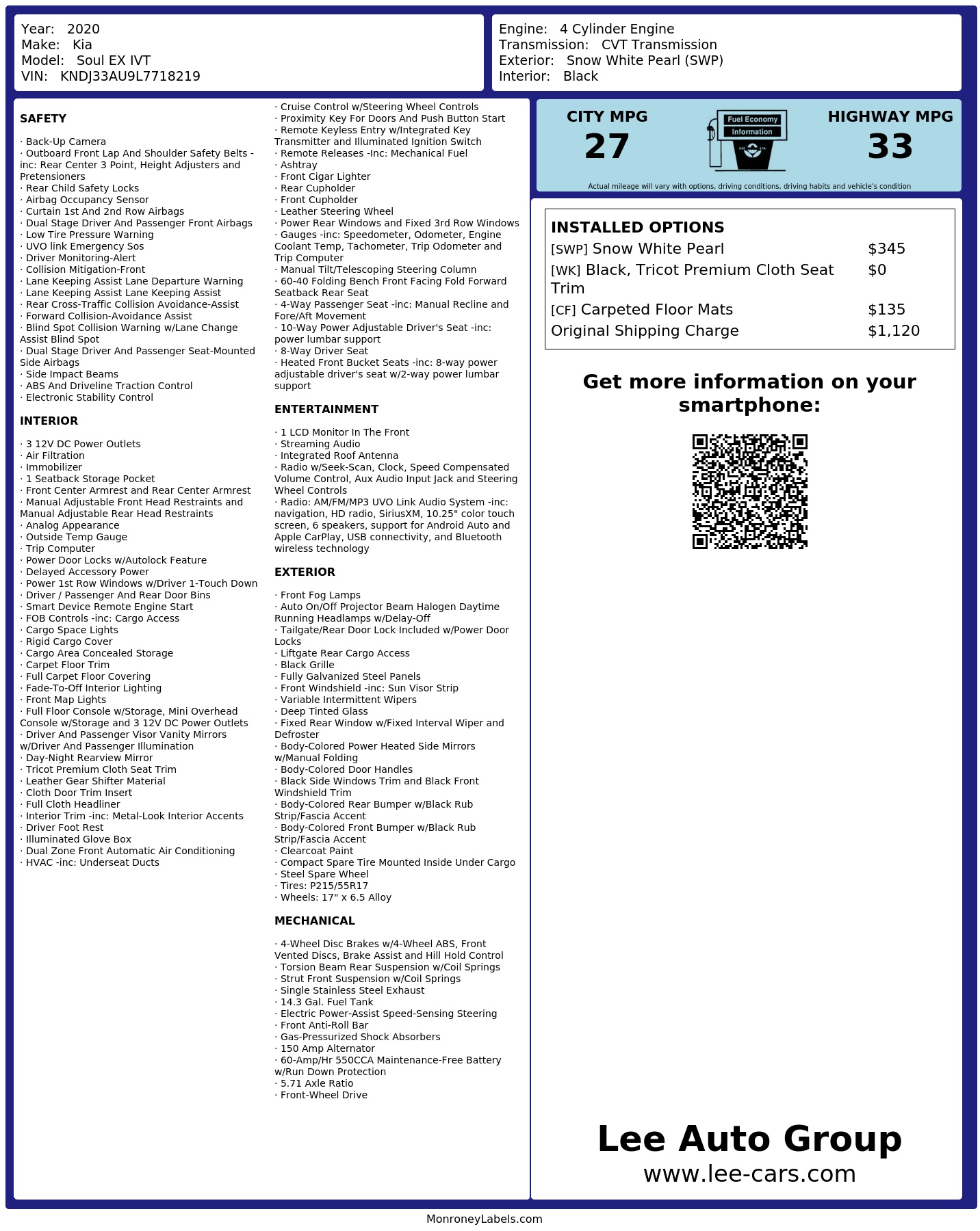 Monroney Label