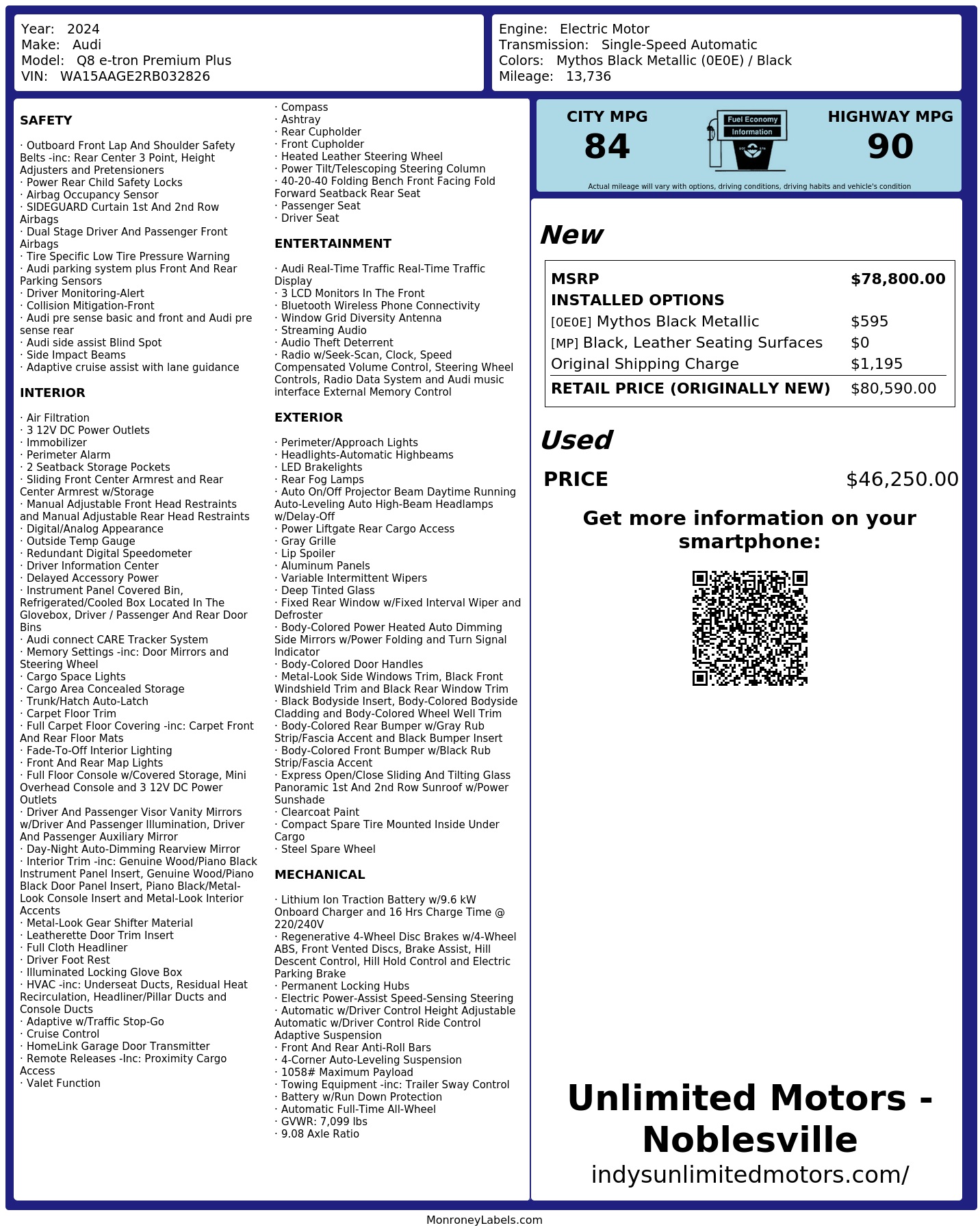 Monroney Label