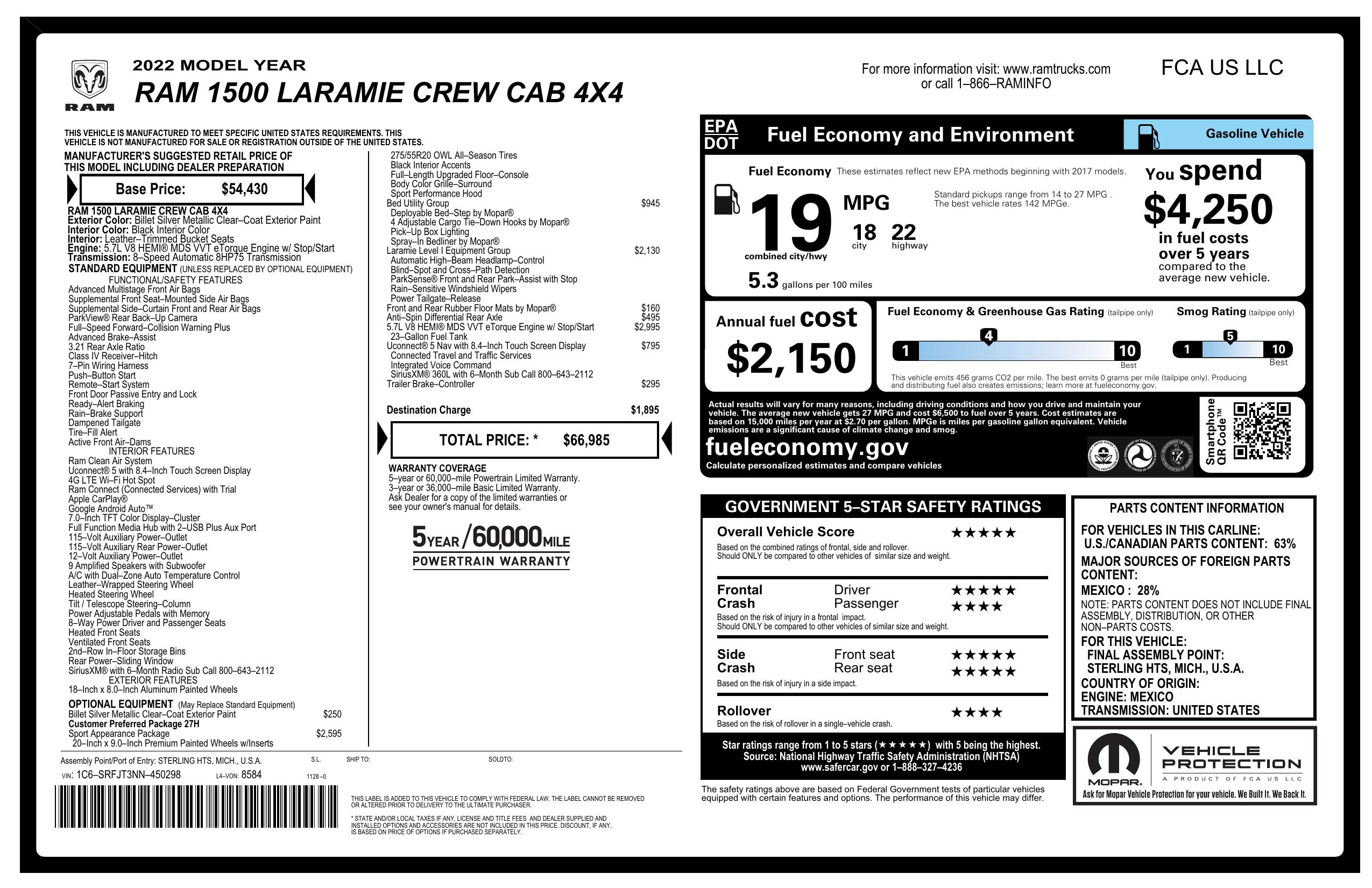 Sold 2022 Ram 1500 Laramie in Dallas