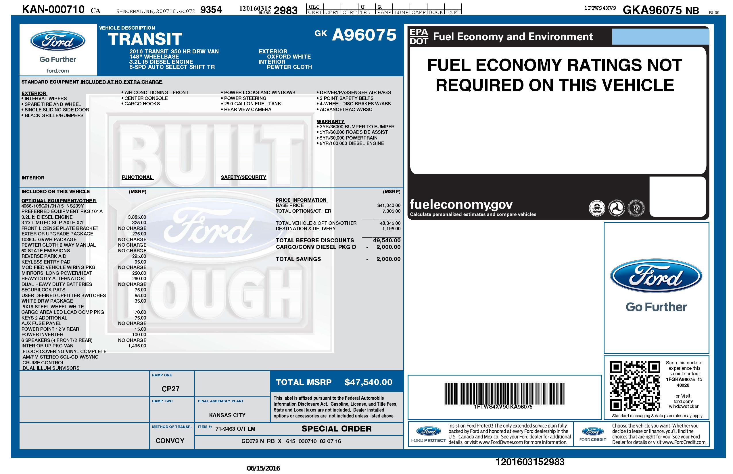 Monroney Label