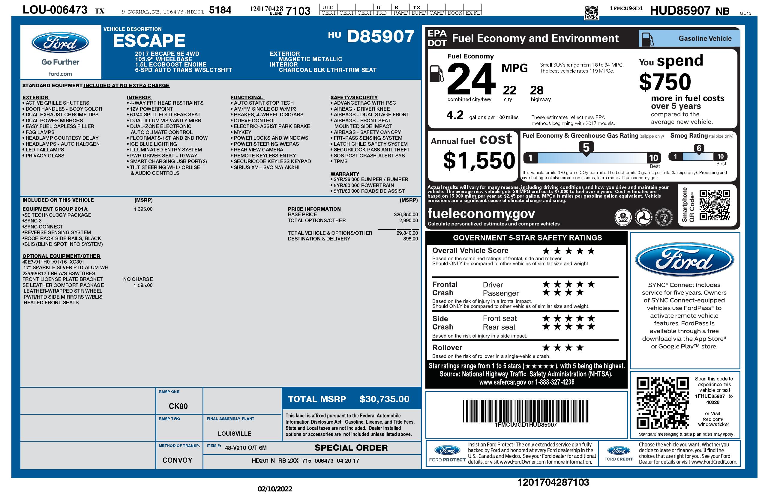 Monroney Label
