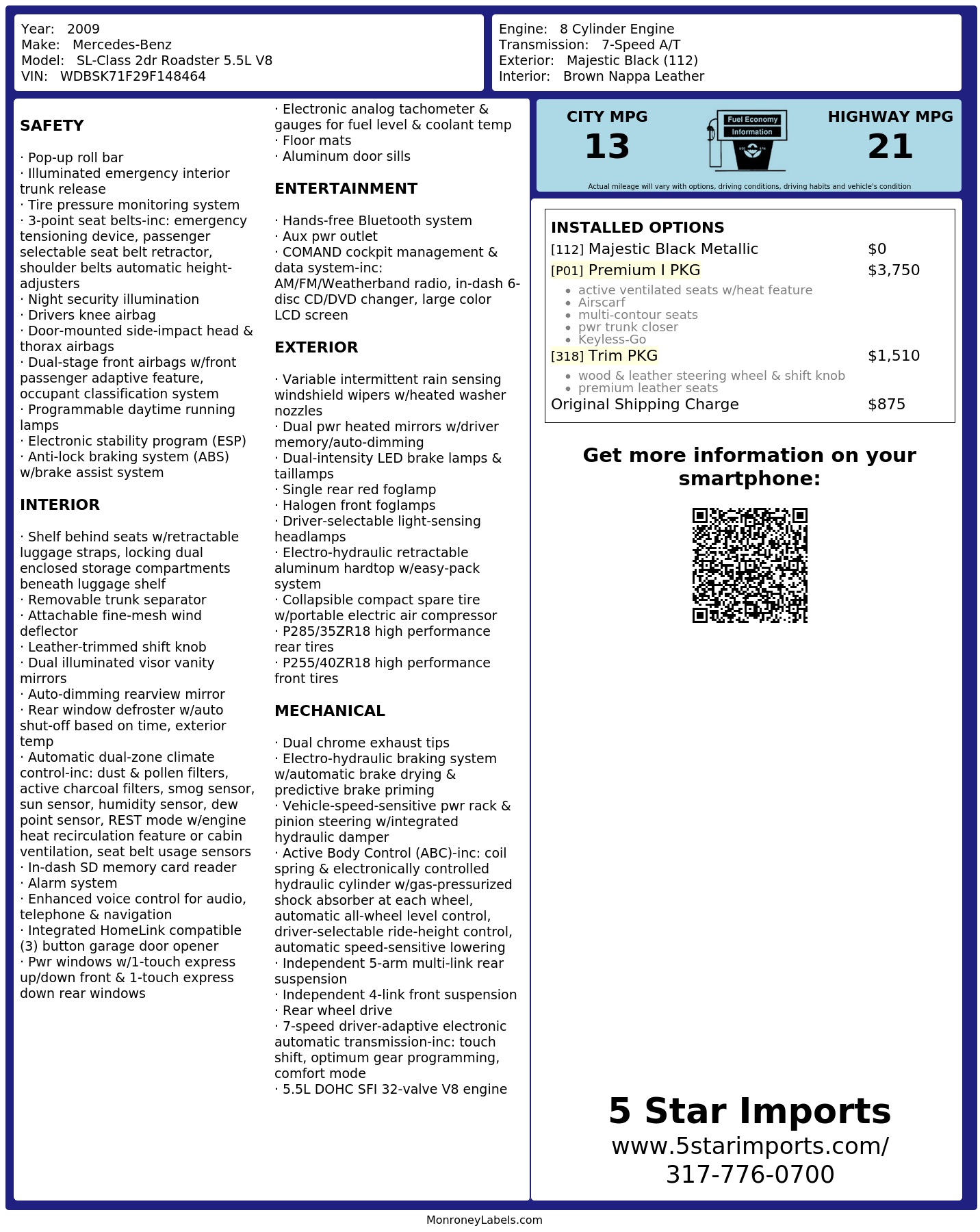 Monroney Label