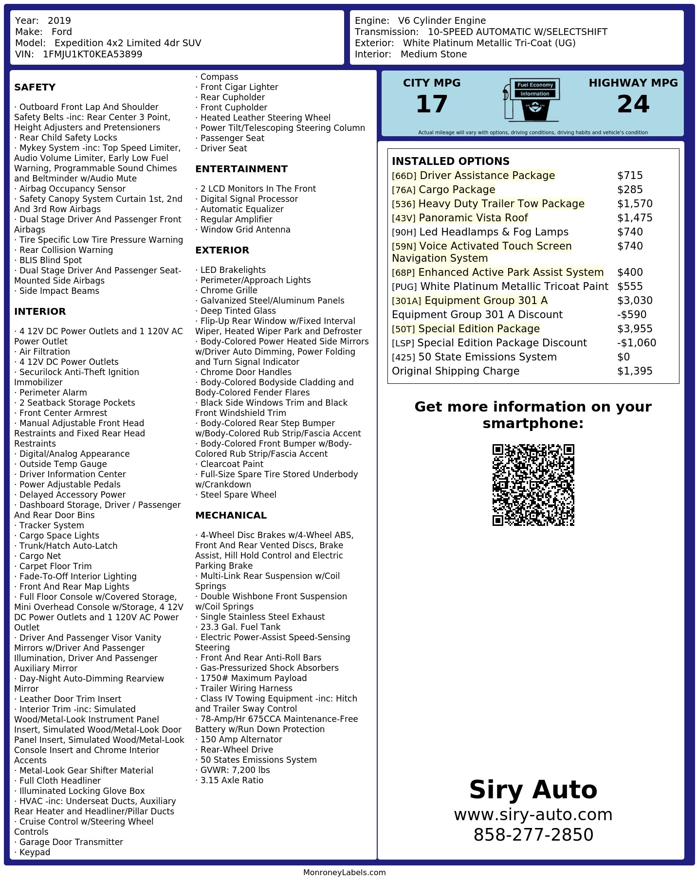 Monroney Label