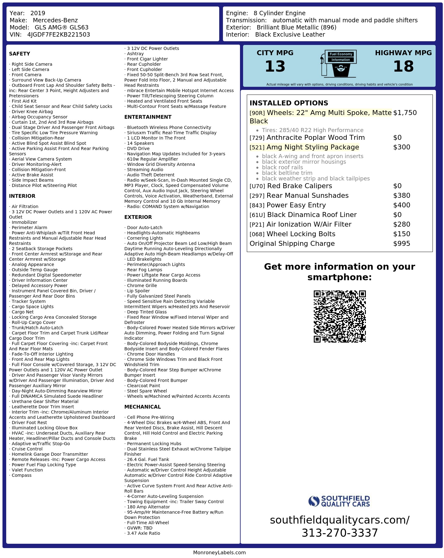 Monroney Label