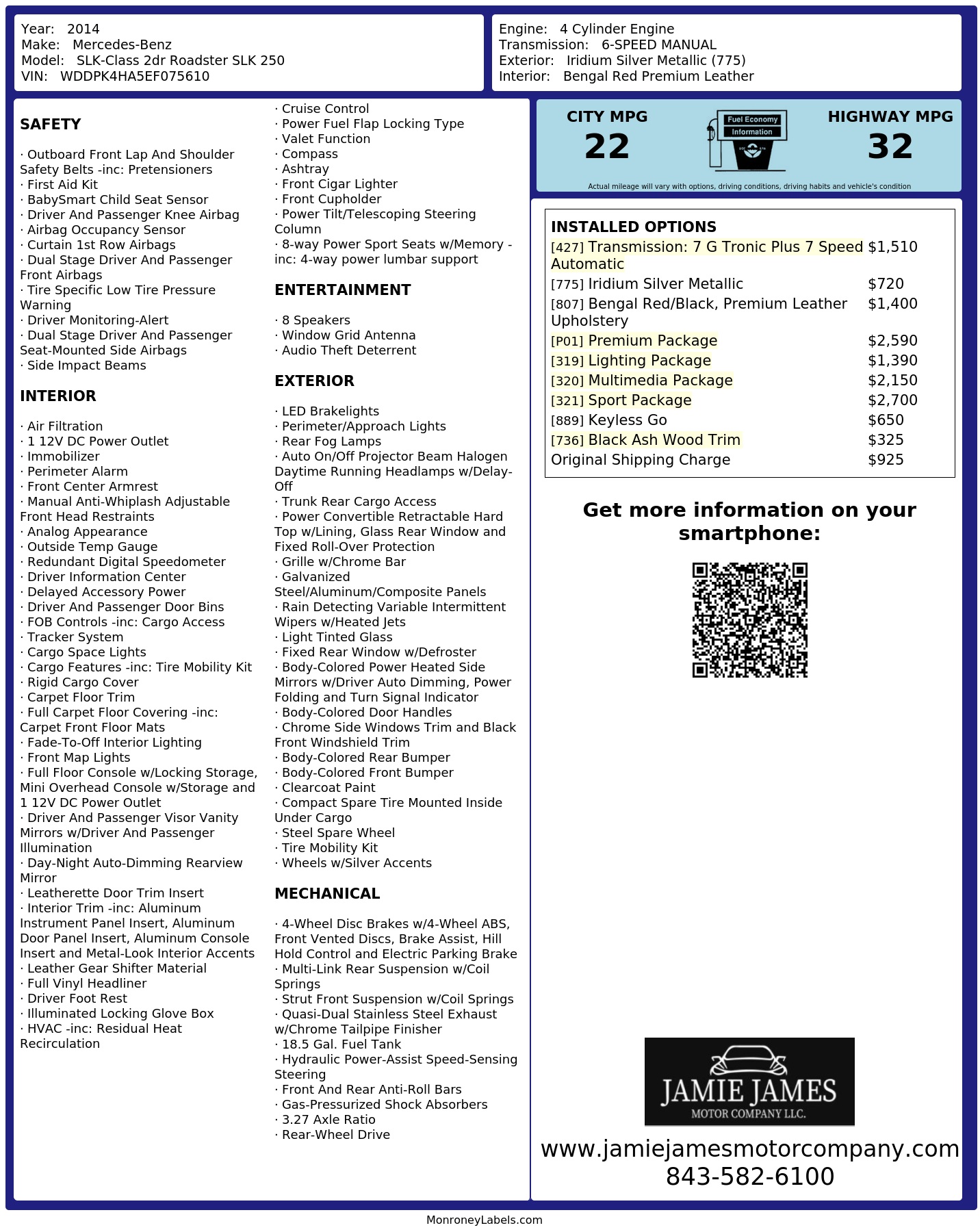 Monroney Label