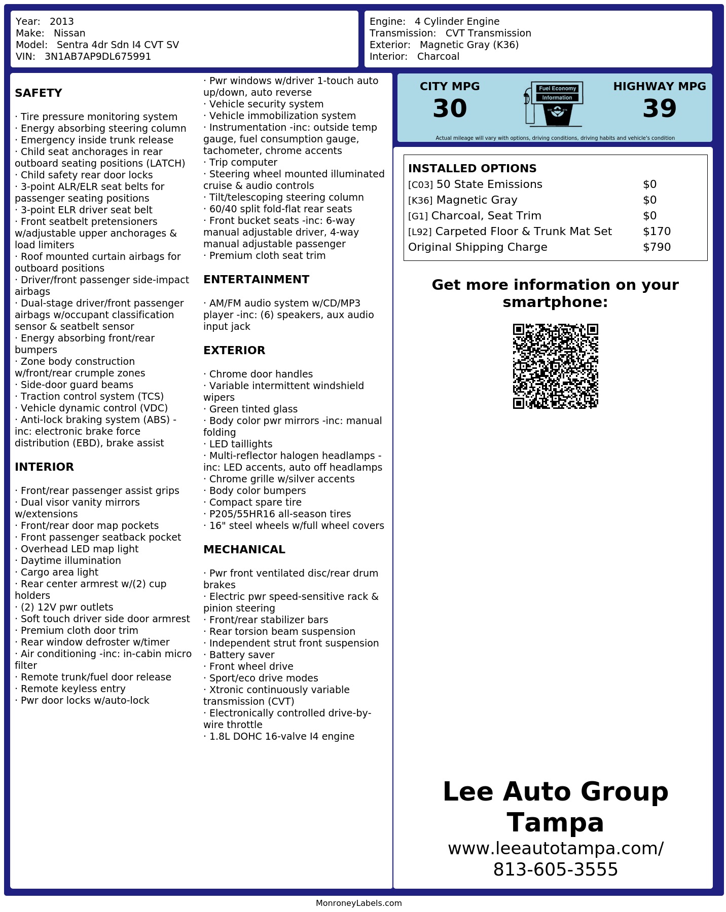 Monroney Label