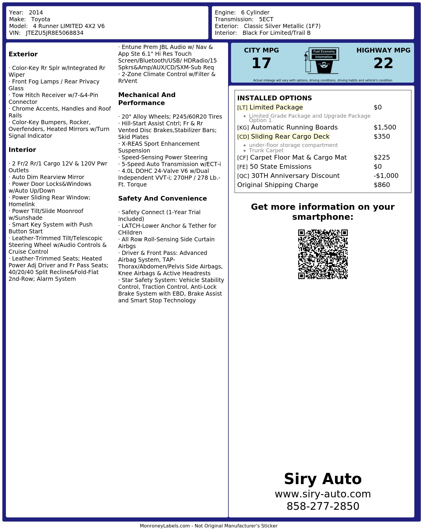 Monroney Label
