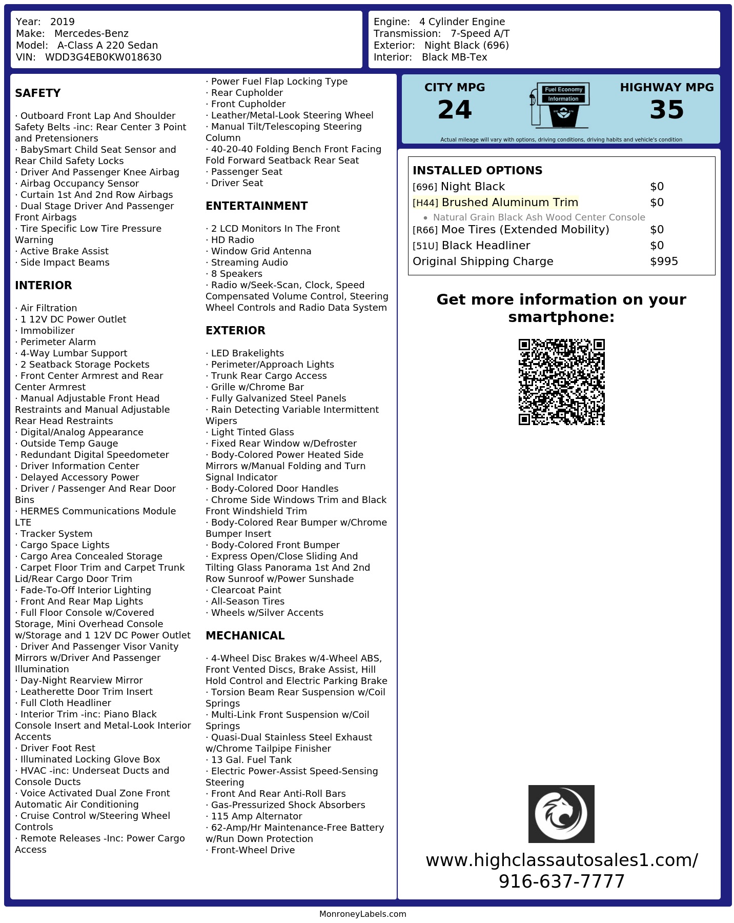 Monroney Label