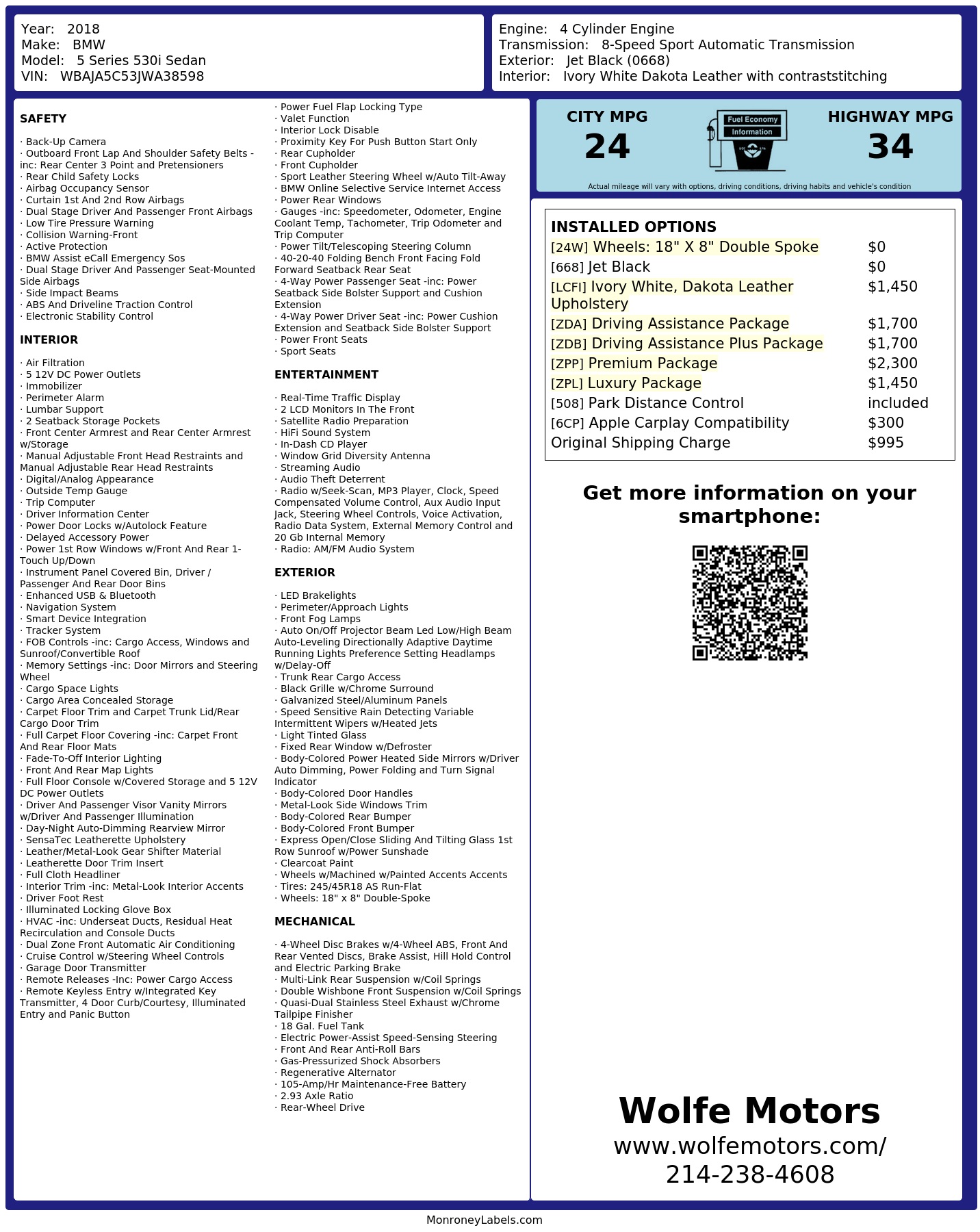 Monroney Label