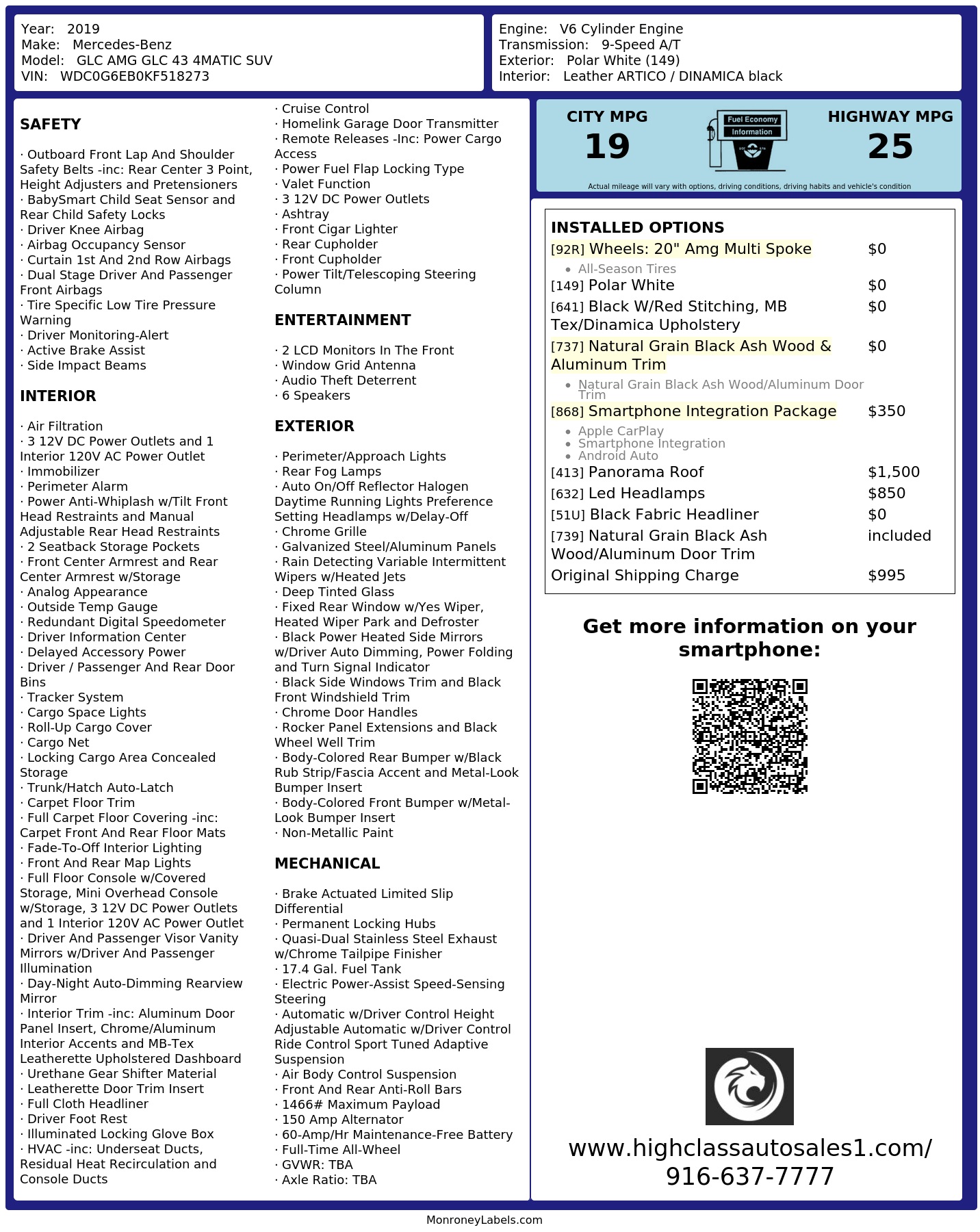 Monroney Label