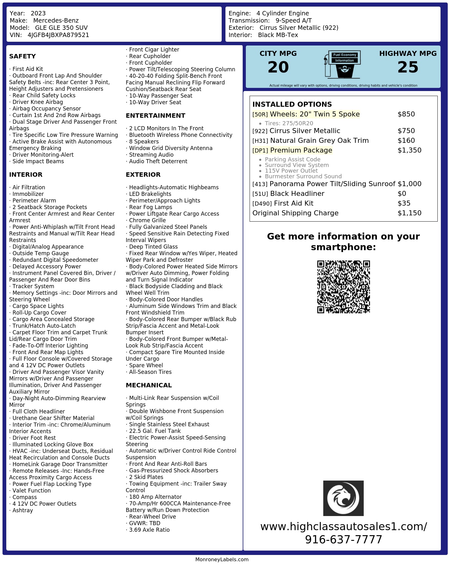 Monroney Label