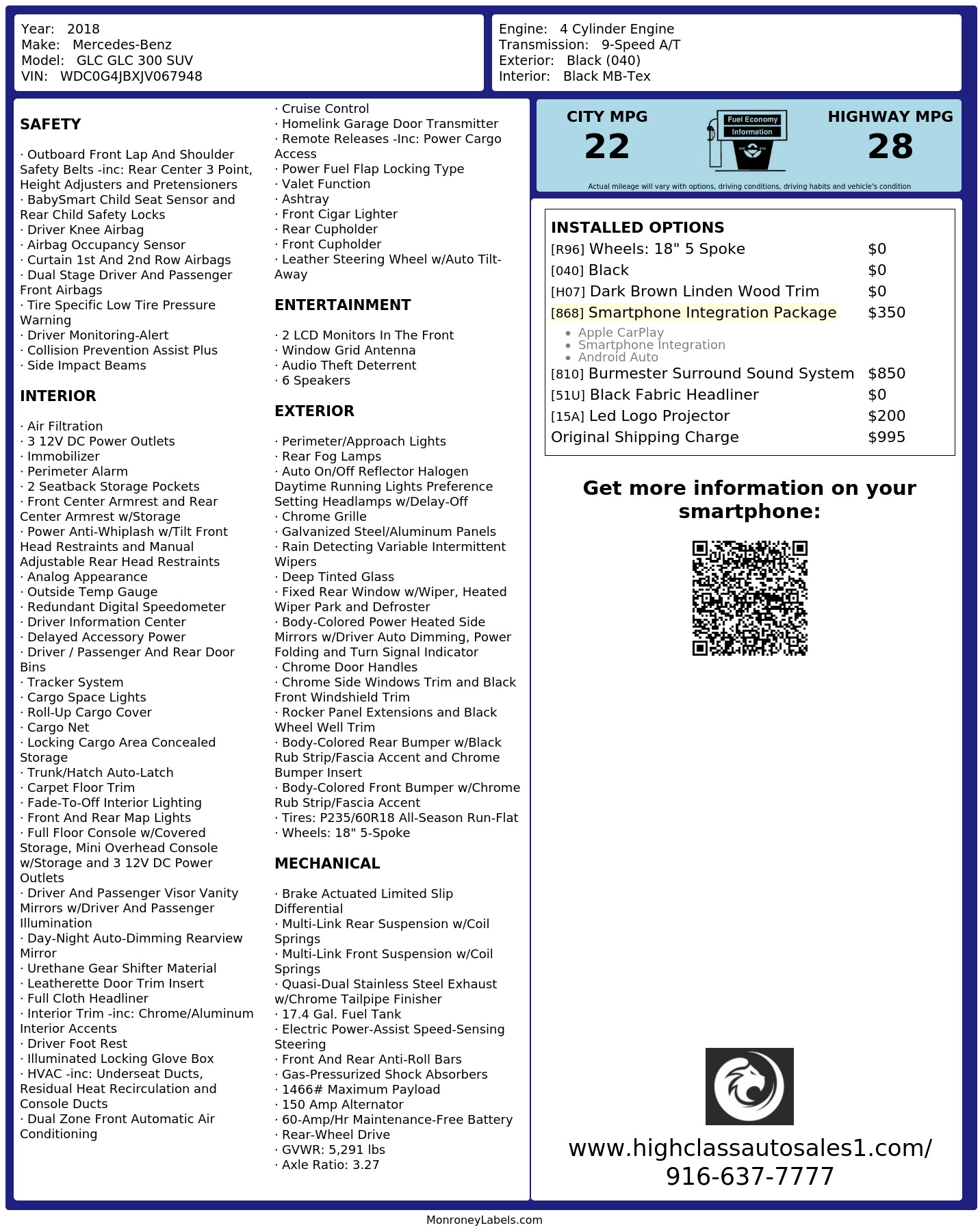 Monroney Label