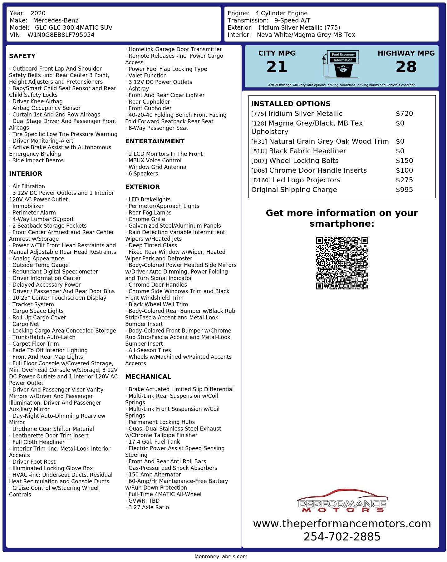 Monroney Label