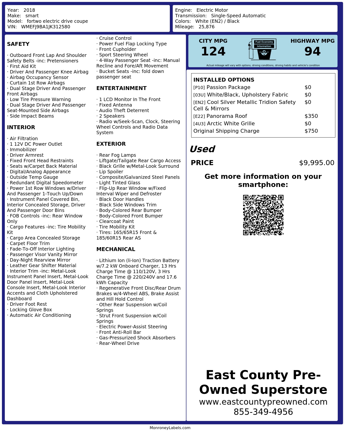 Monroney Label