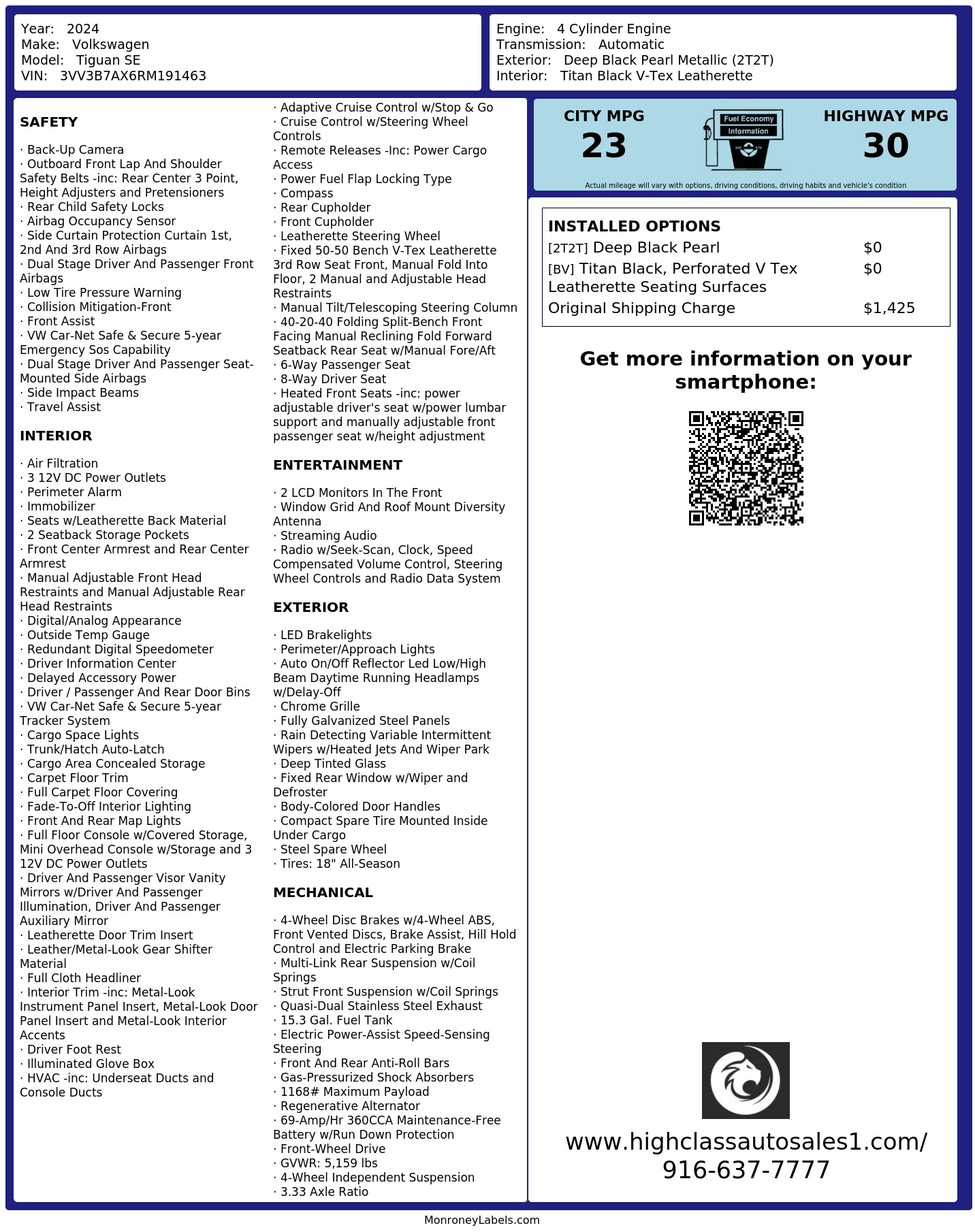 Monroney Label