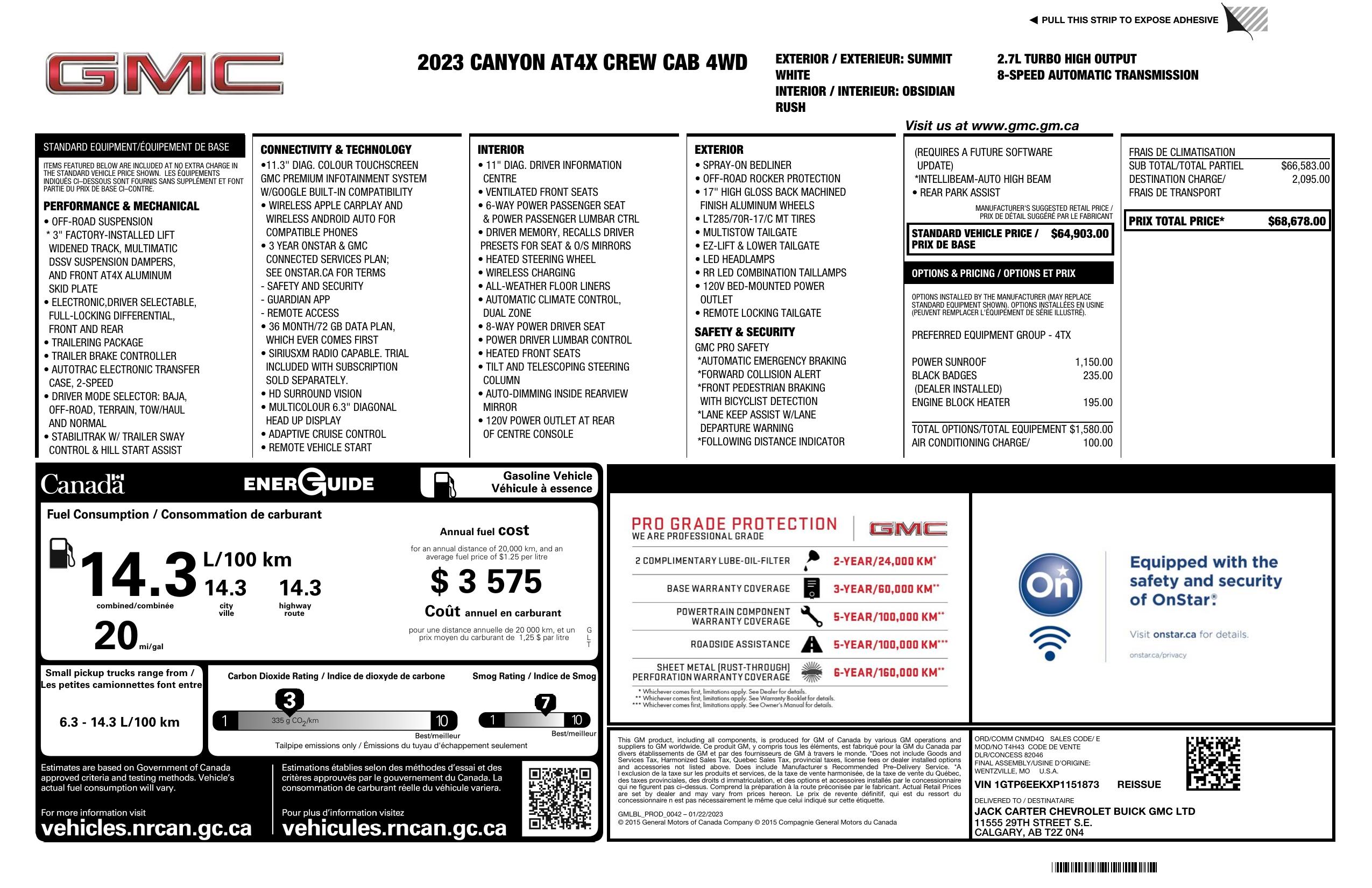 4wd Label Used 2023 GMC Canyon 4WD AT4X in Fishers
