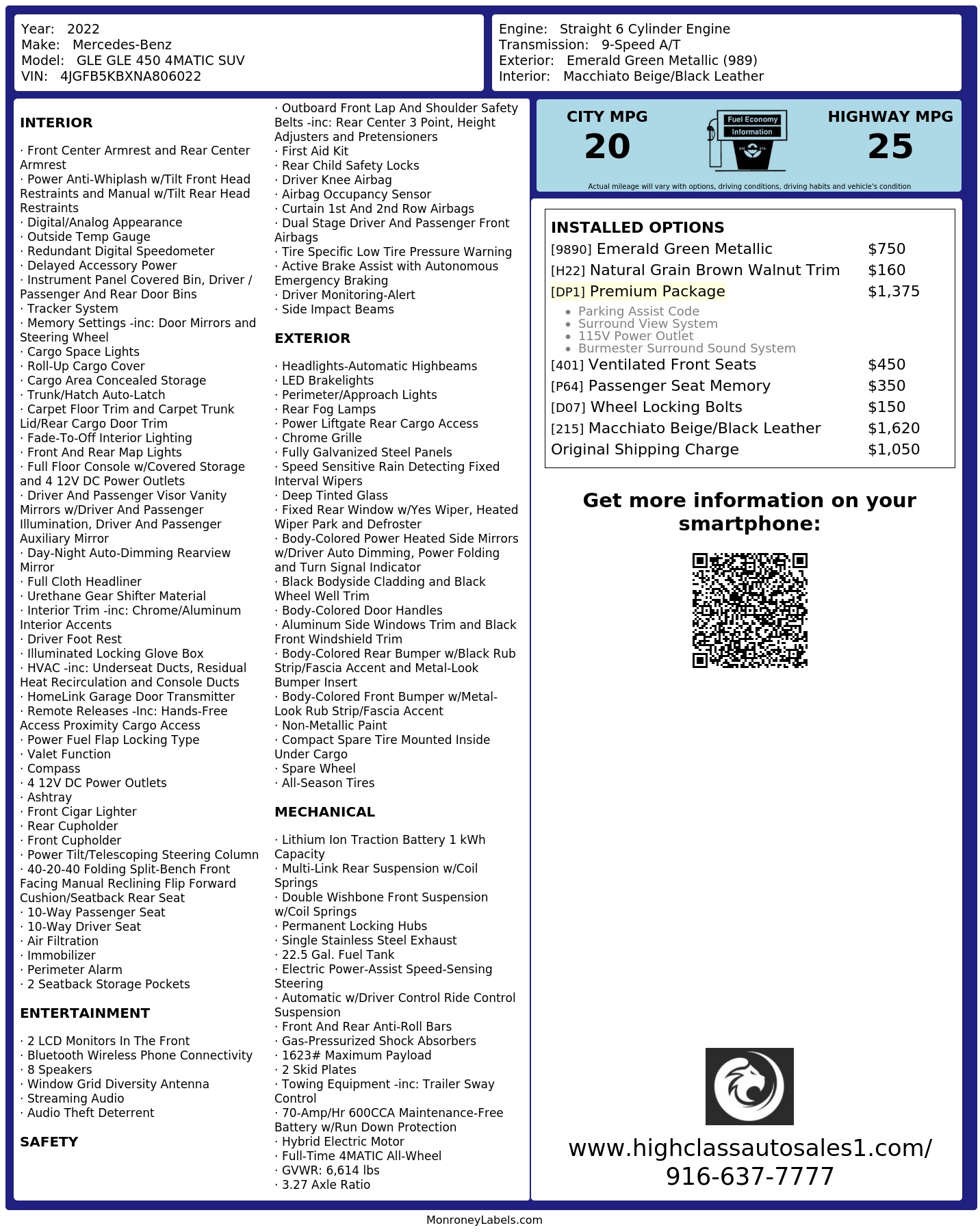 Monroney Label