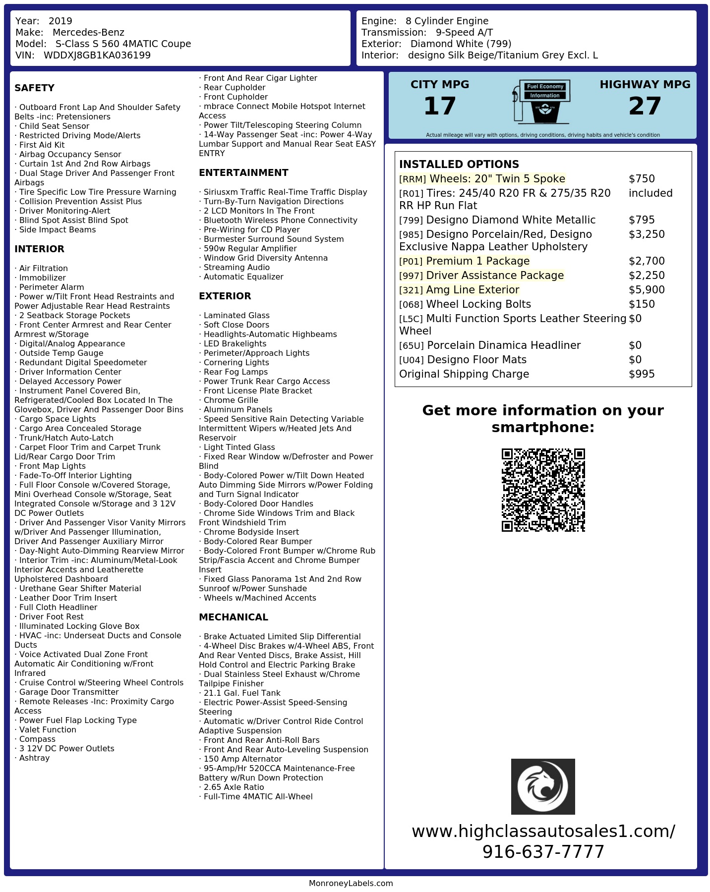 Monroney Label