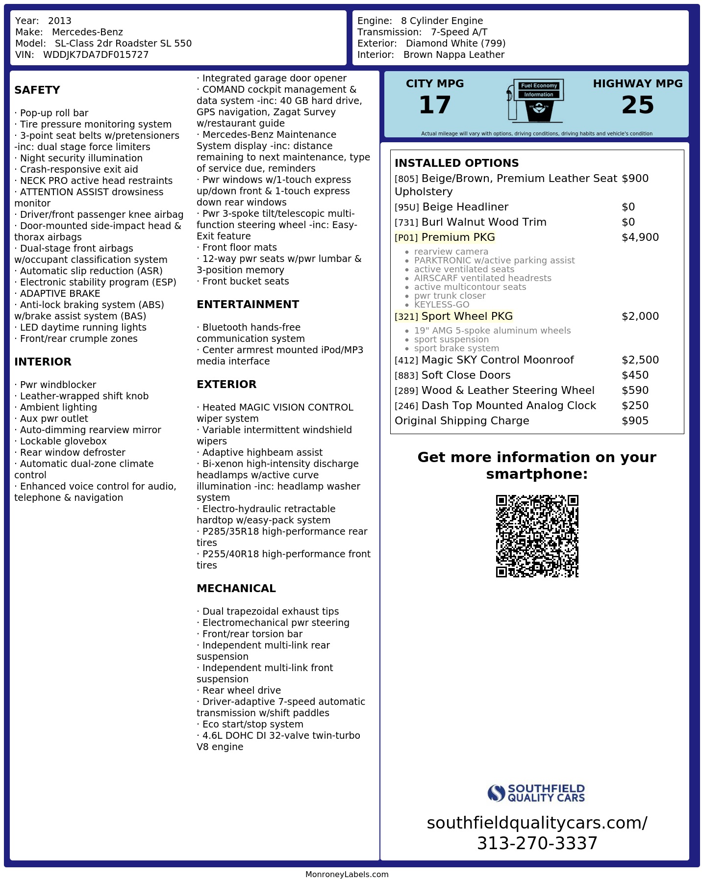 Monroney Label