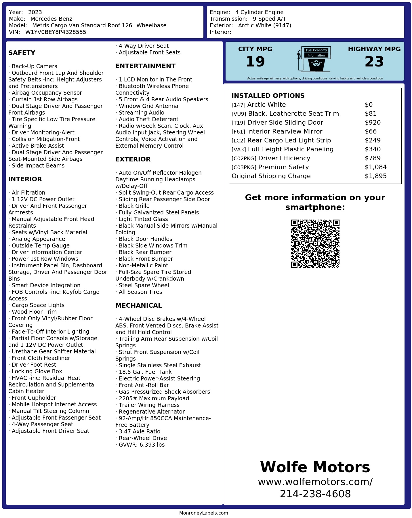 Monroney Label