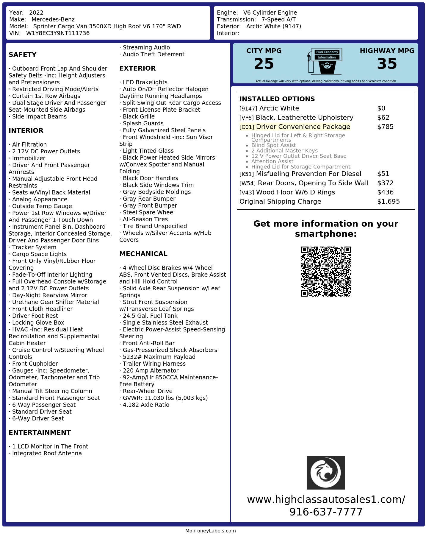 Monroney Label