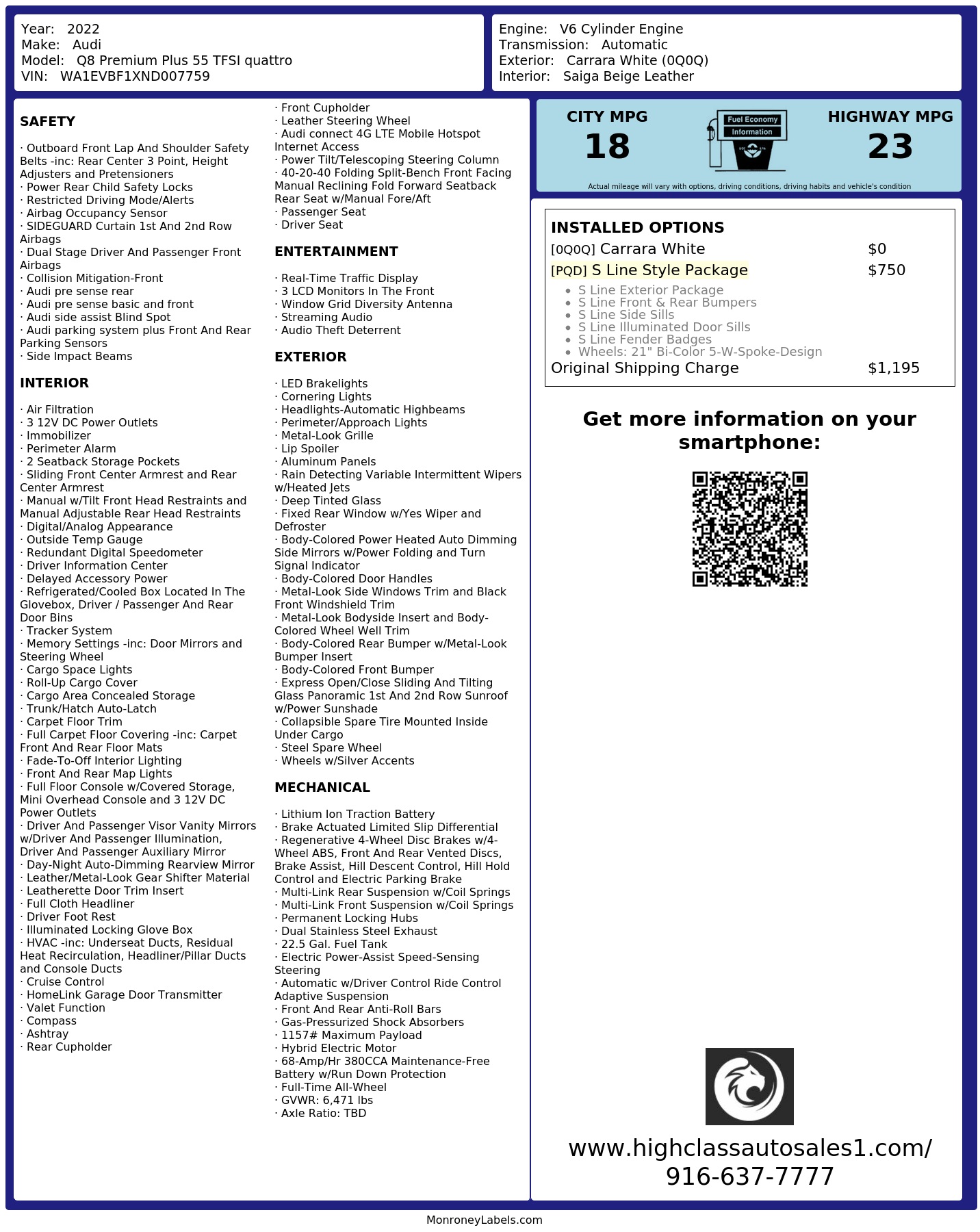 Monroney Label