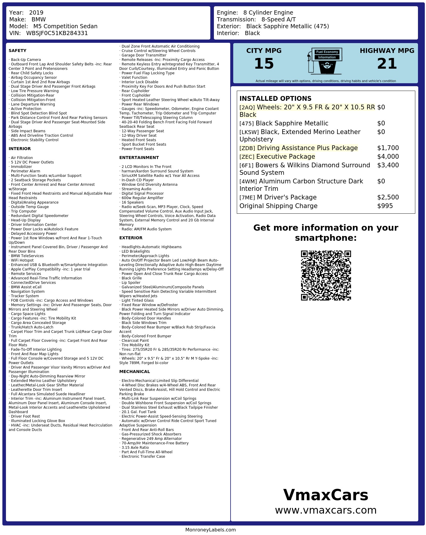 Monroney Label