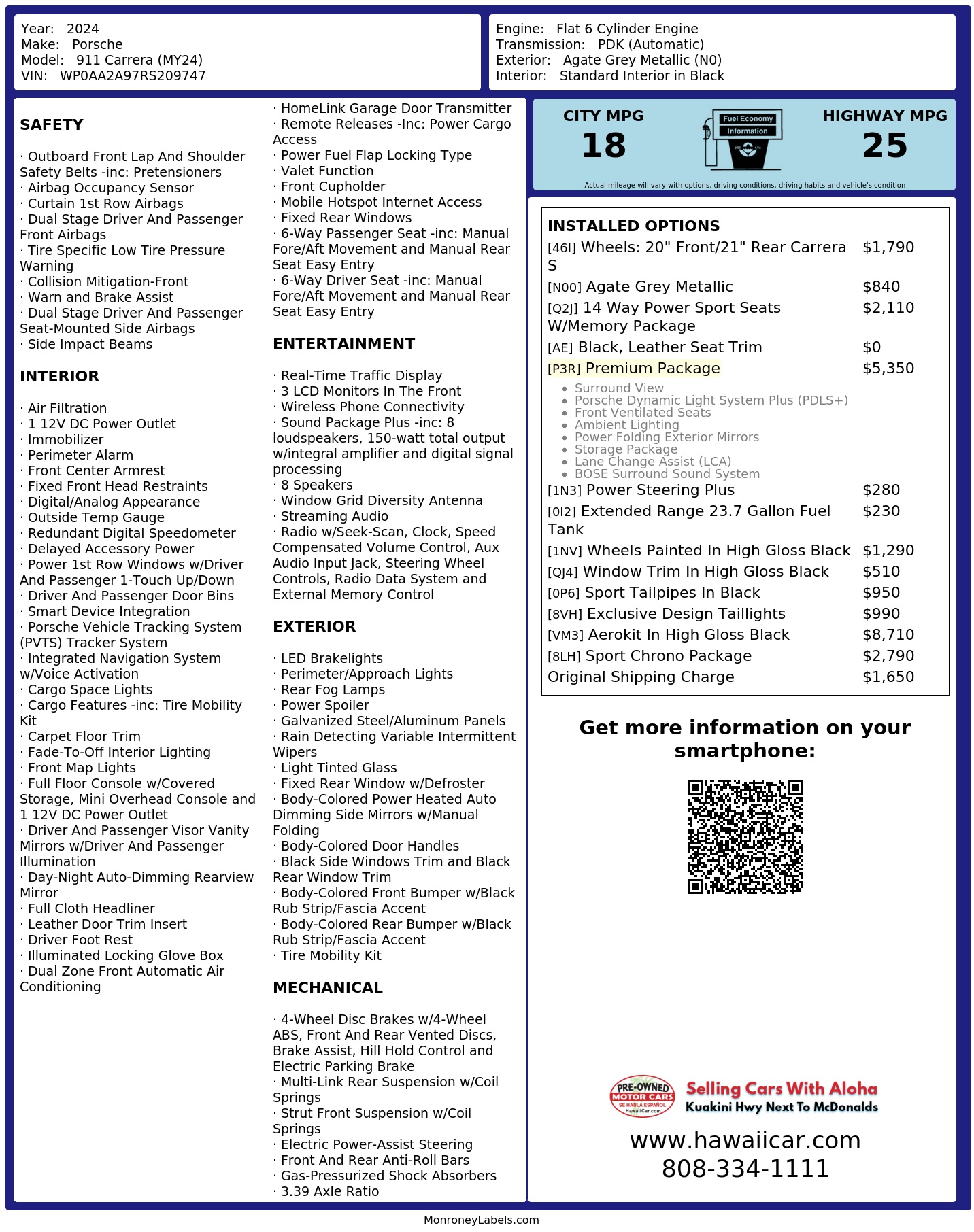 Monroney Label