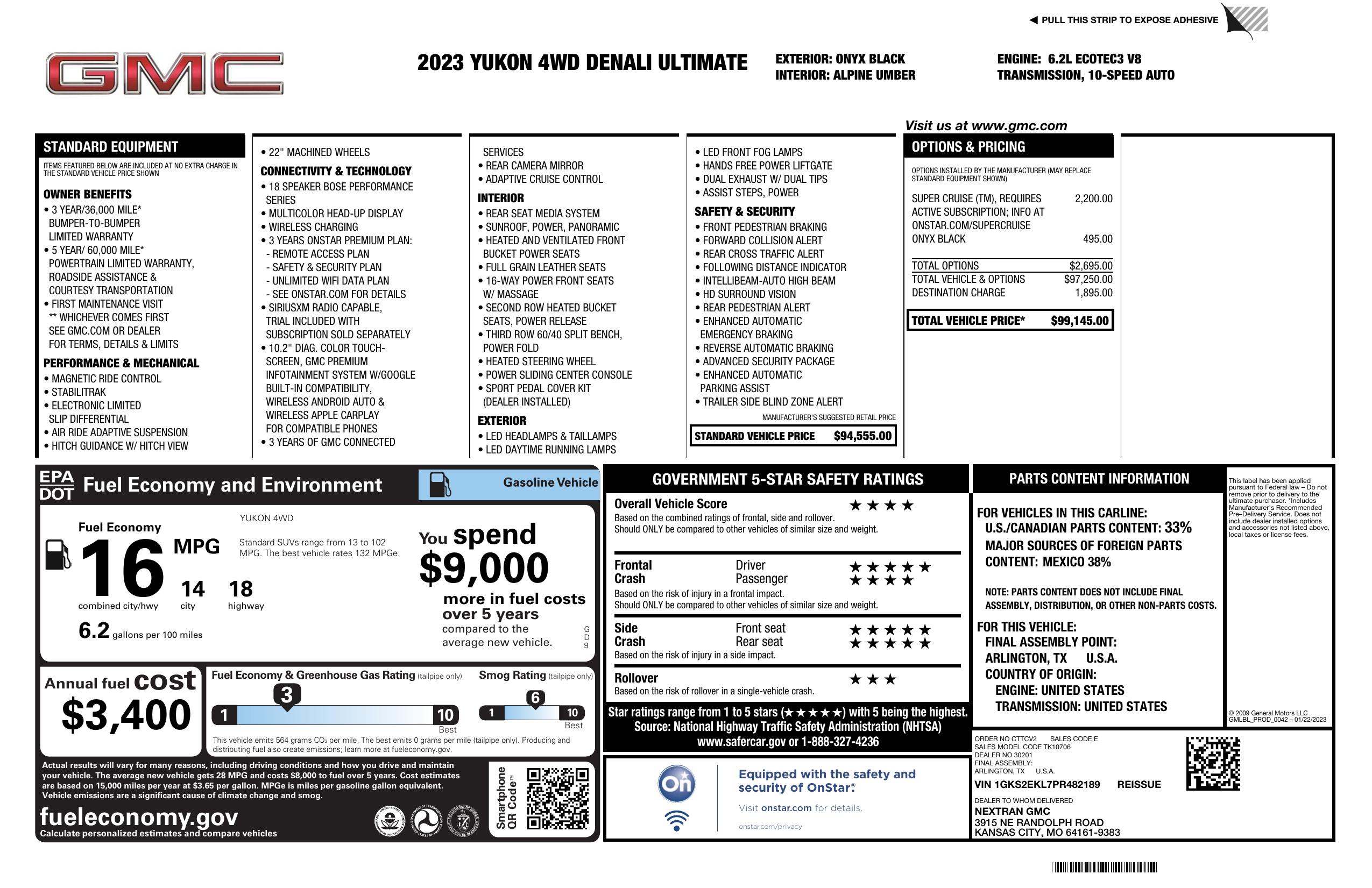 Monroney Label