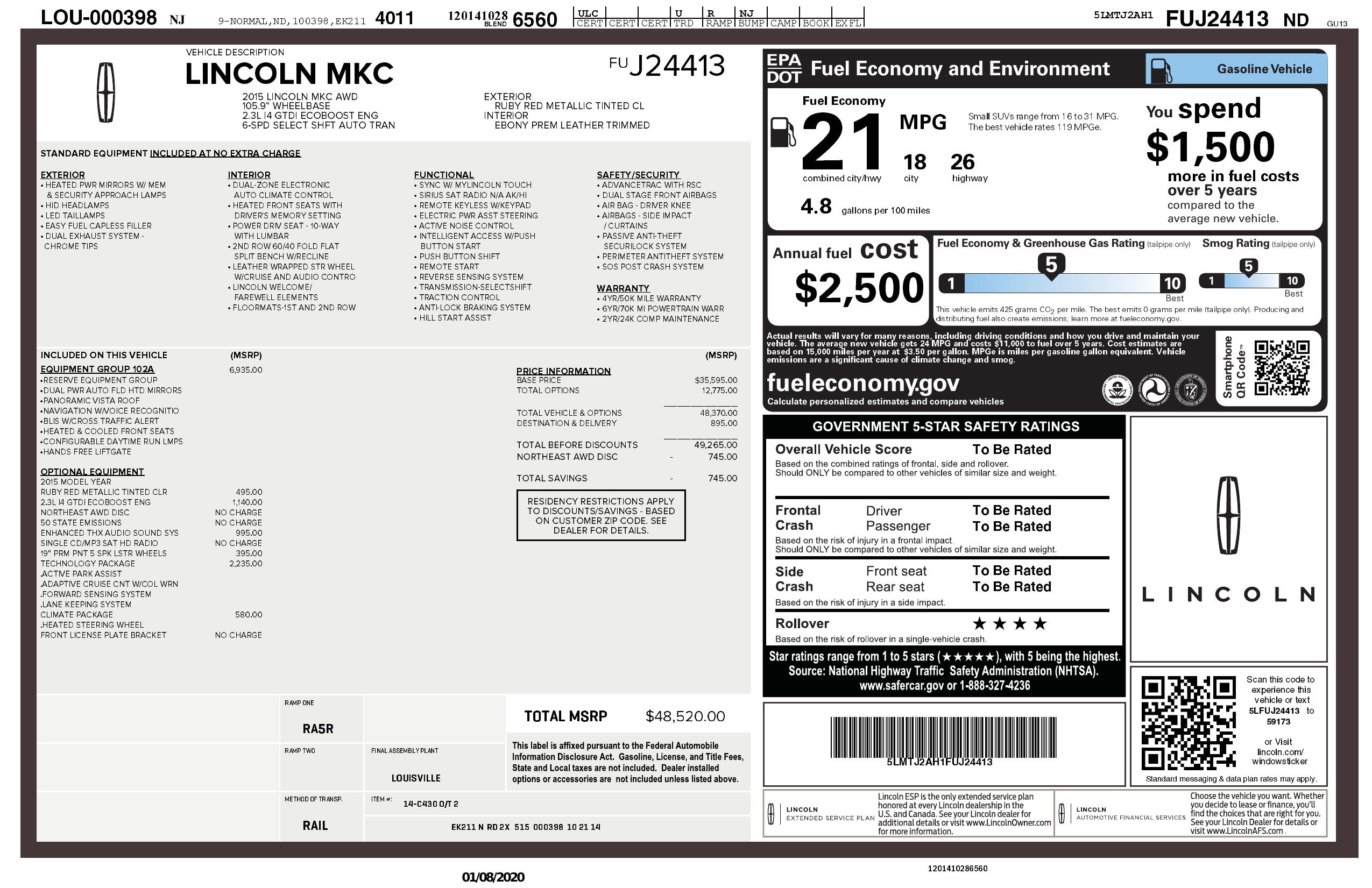 Monroney Label