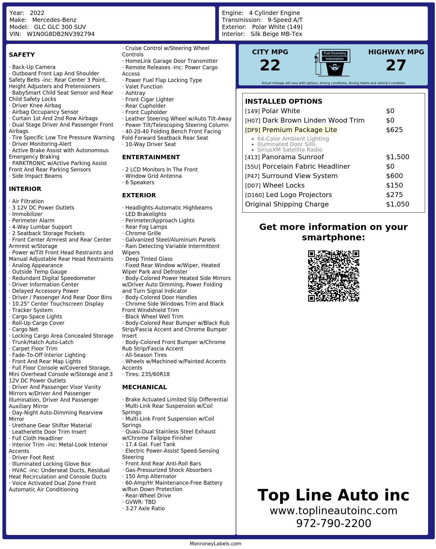 Monroney Label