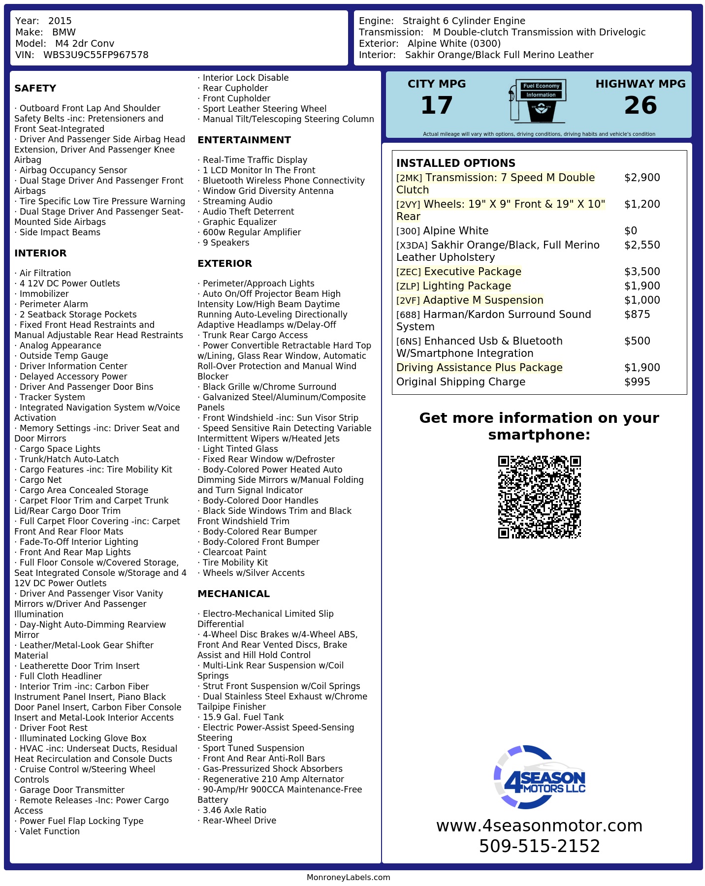 Monroney Label