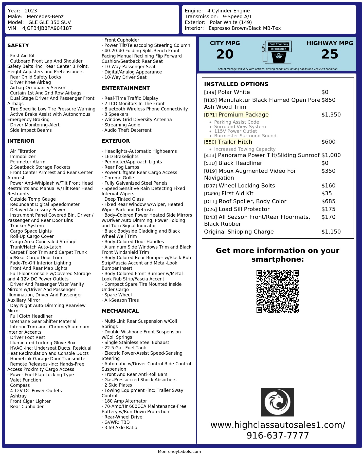 Monroney Label