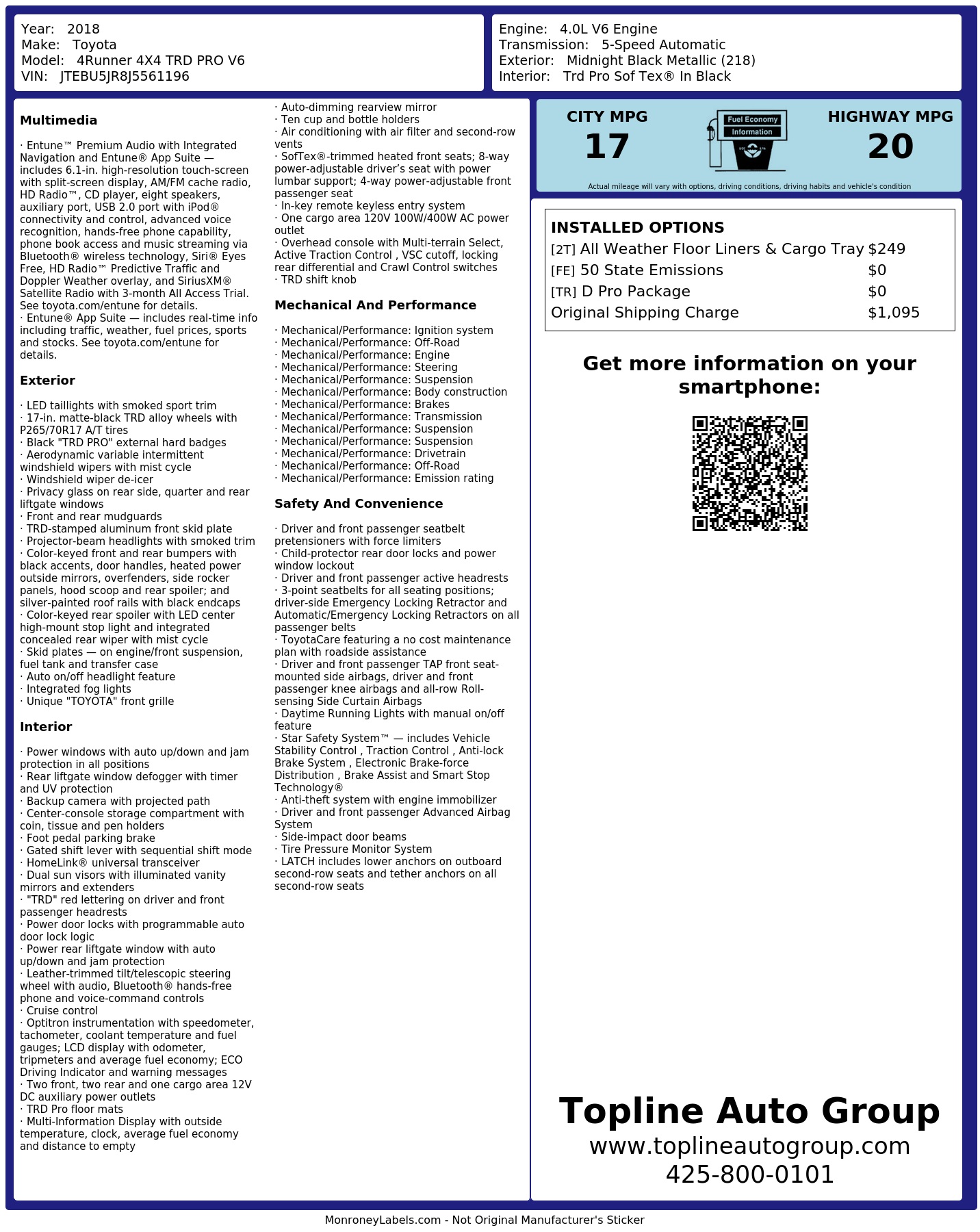 Monroney Label