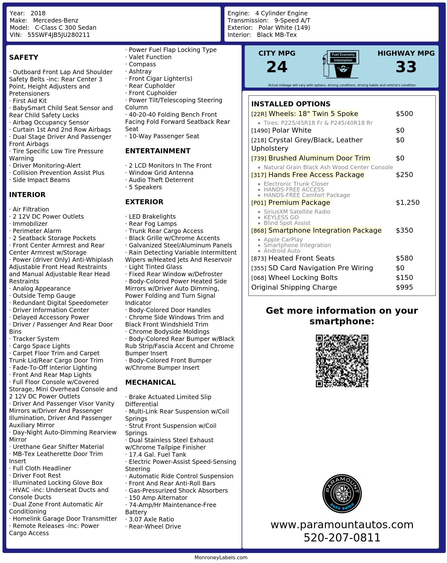Monroney Label