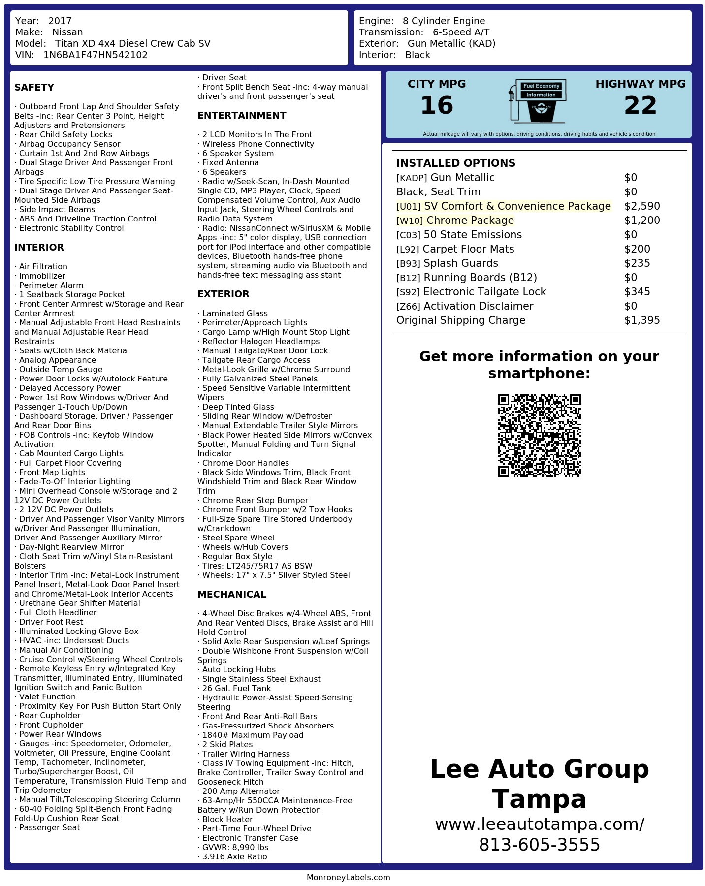 Monroney Label